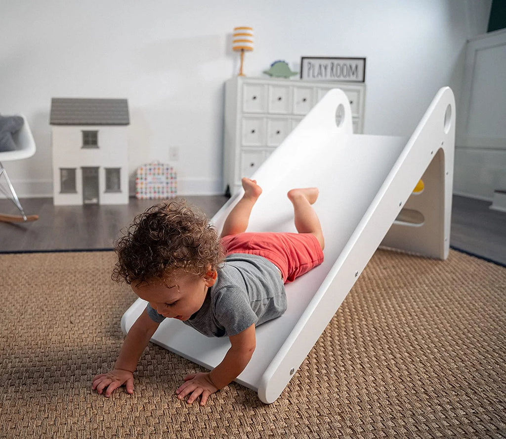 Wooden Indoor Slide for Toddlers (White) O5172