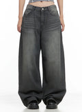 Kumi Washed Wide-Leg Summer Denim Jeans CL508