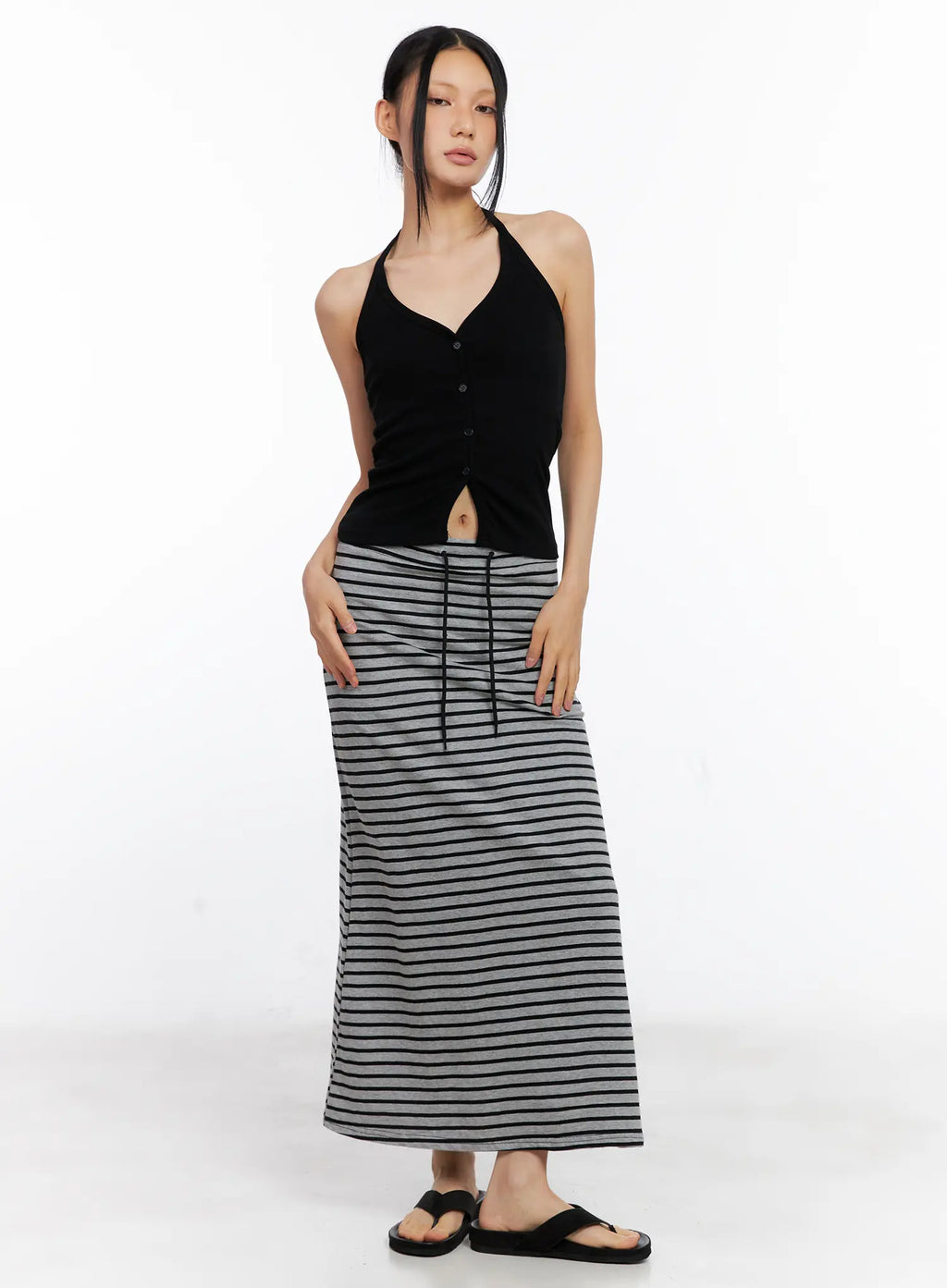 Buttoned Halter Tank CL530