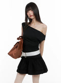 Asymmetrical Ruffle Off-Shoulder Dress IL531