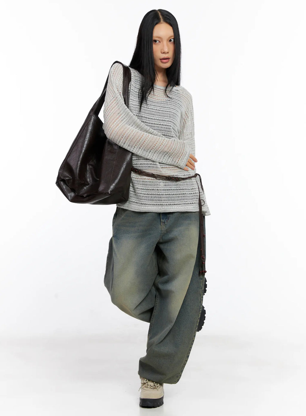 Sheer Knit Long-Sleeve Tee CL530