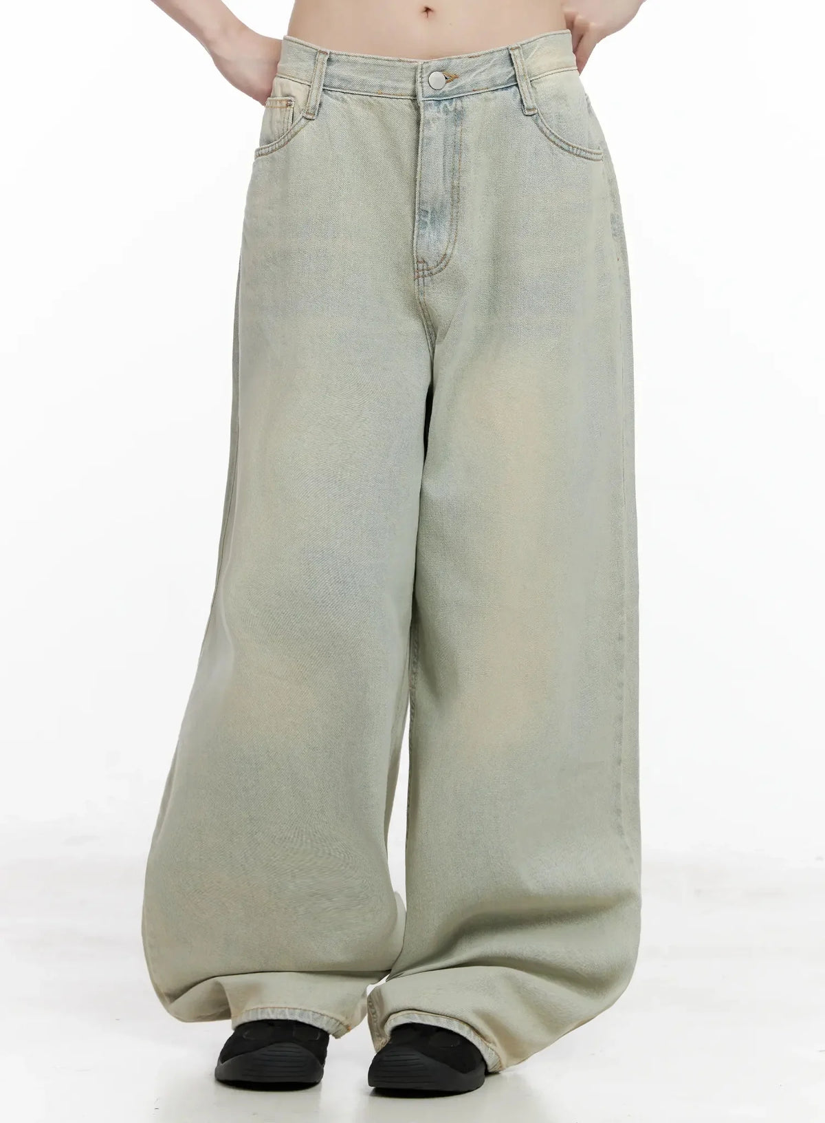 Xiaoting Vintage Style Wide-Leg Denim IL531