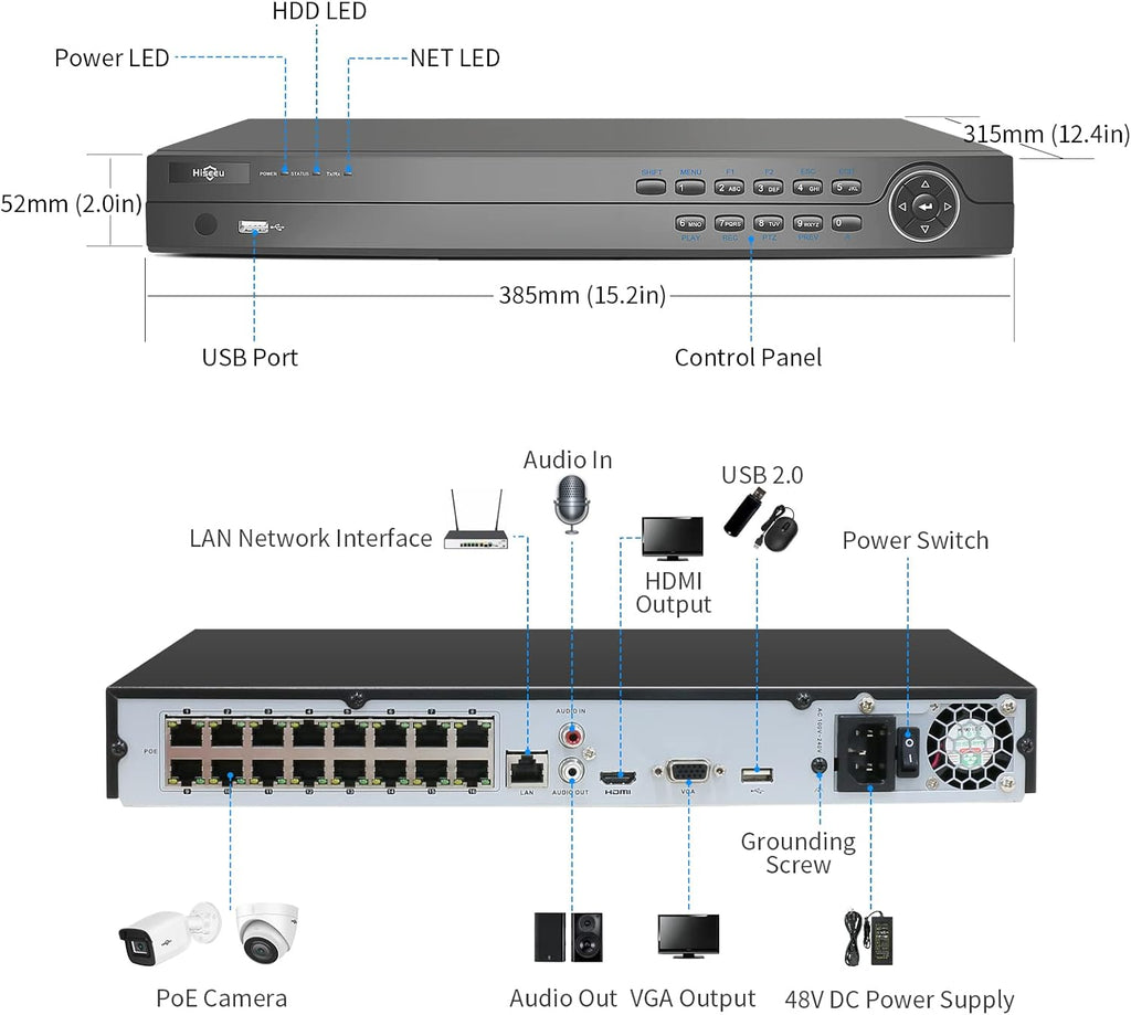 4K 16CH PoE Network Video Recorder U952836