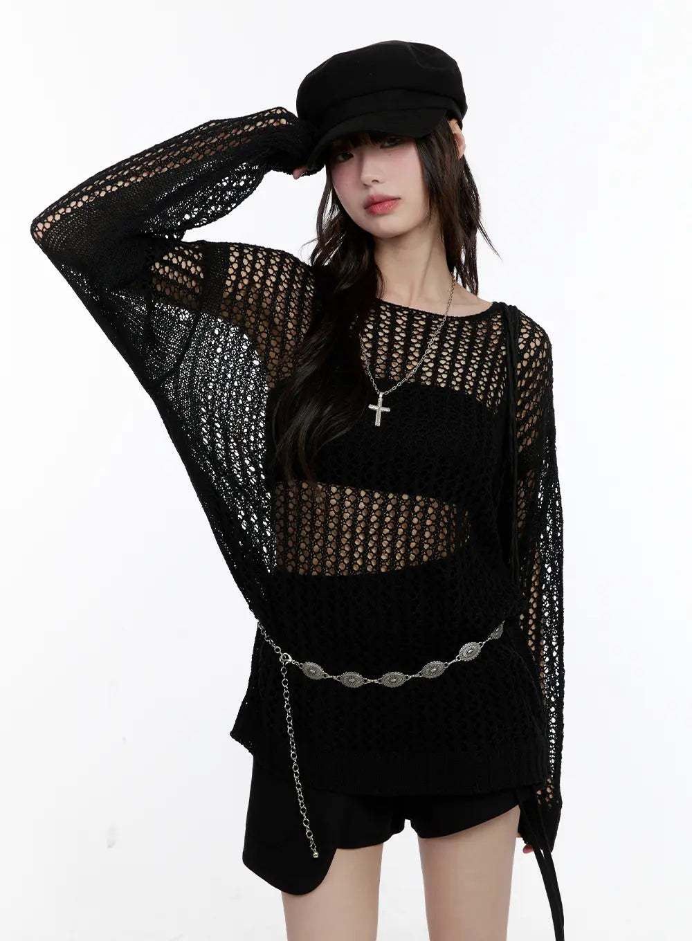 Sheer Loose-Fit Sweater CL504