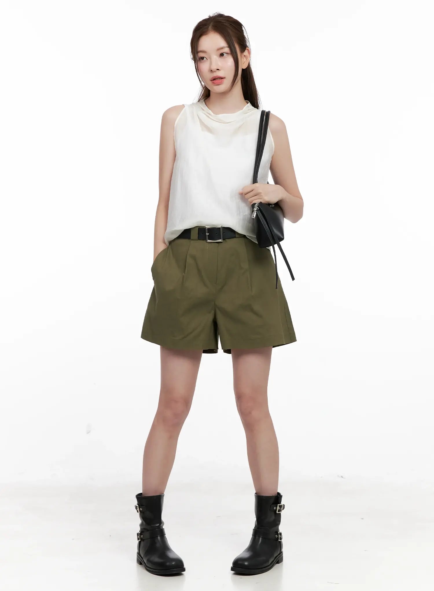 Casual Linen-Blend Shorts CL523