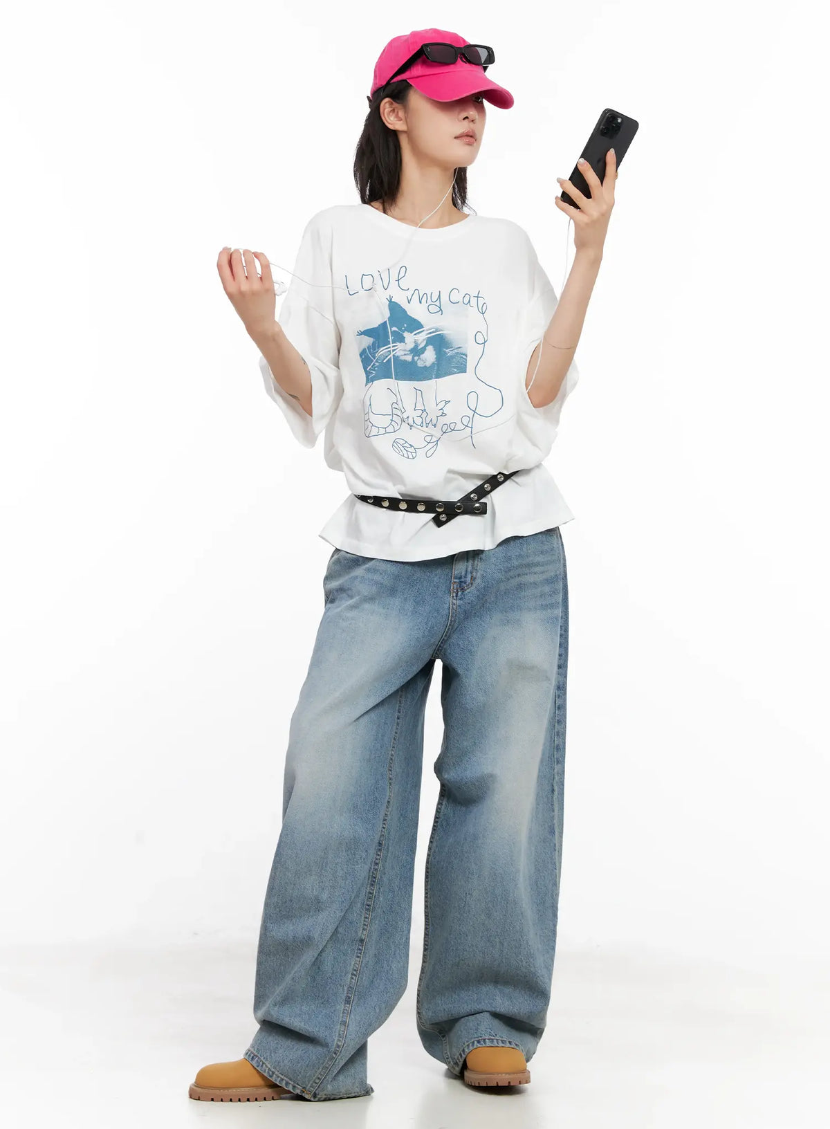 Koko Vintage-Wash Baggy Jeans CL528