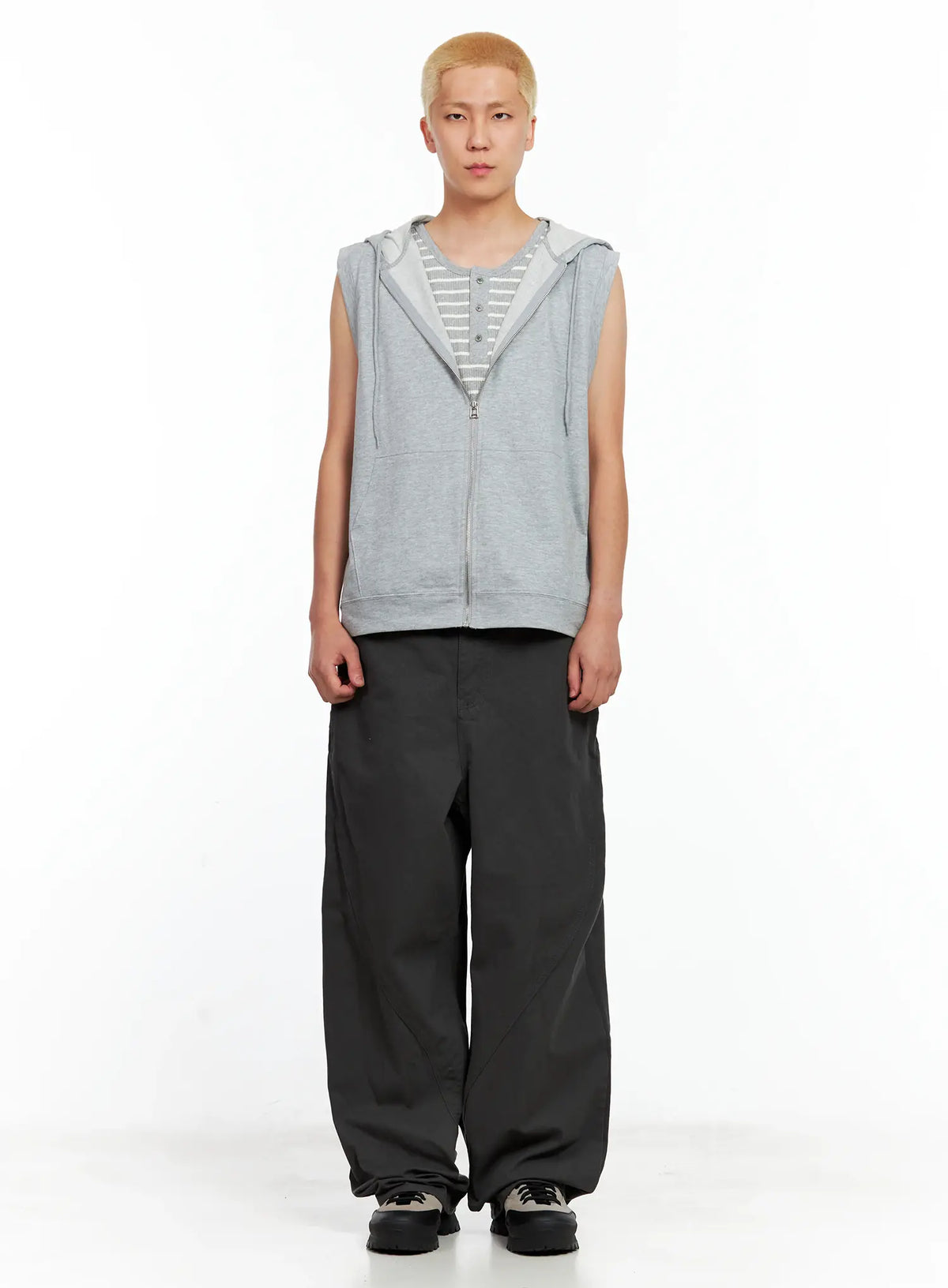 Men's Cotton Zip-Up Hoodie Vest IL511