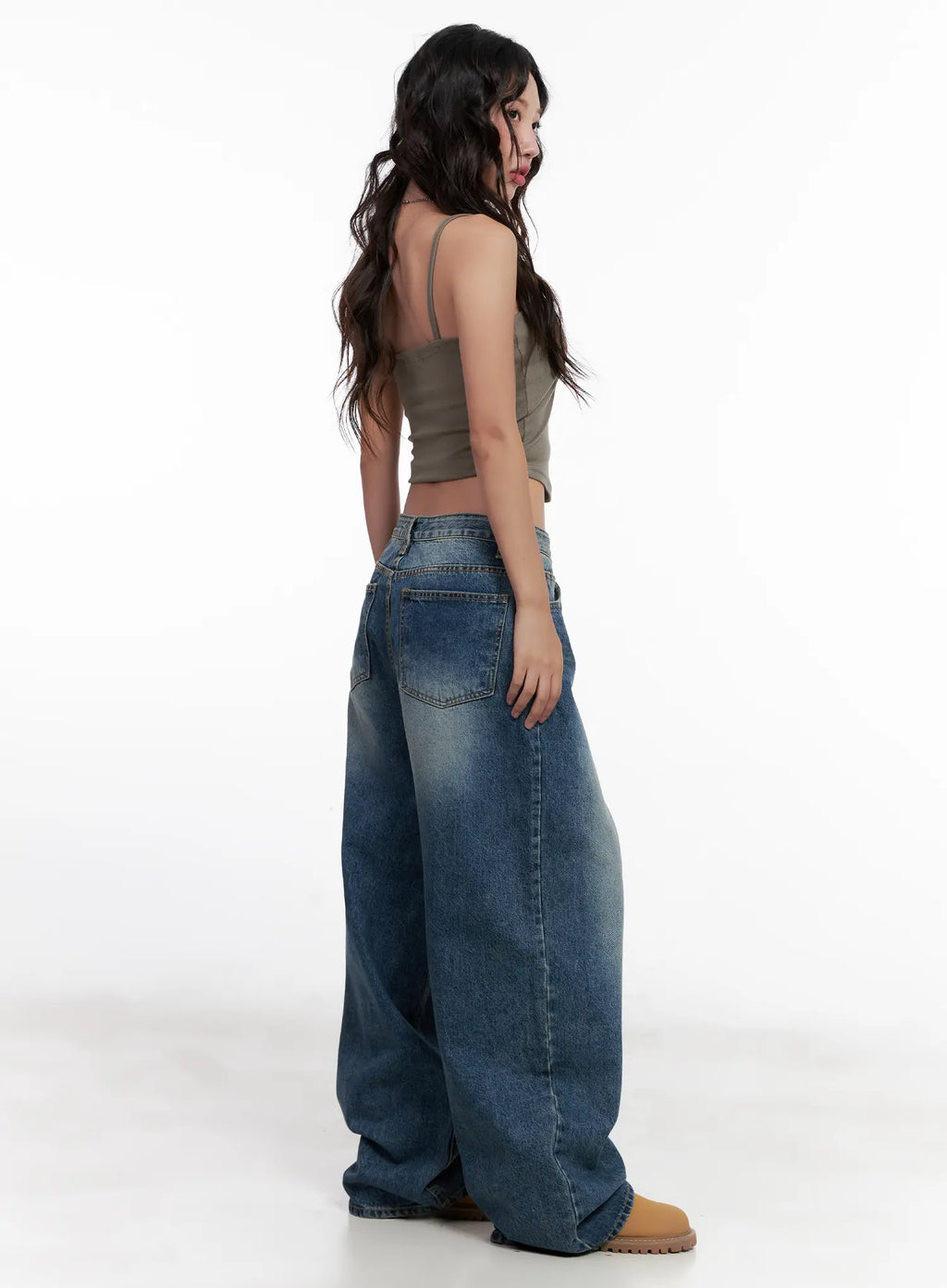 Miji Wide-Leg Washed Denim Jeans CL521