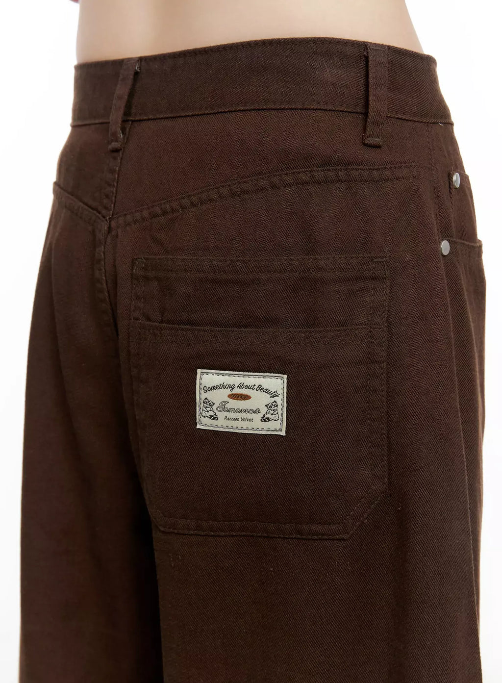 Wide-Leg Brown Cotton Pants IL531