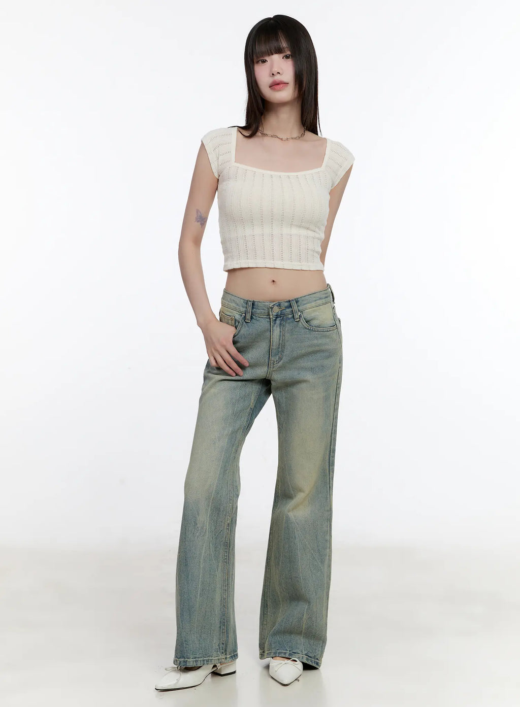Roa Vintage Blue Flared Denim Jeans CL504