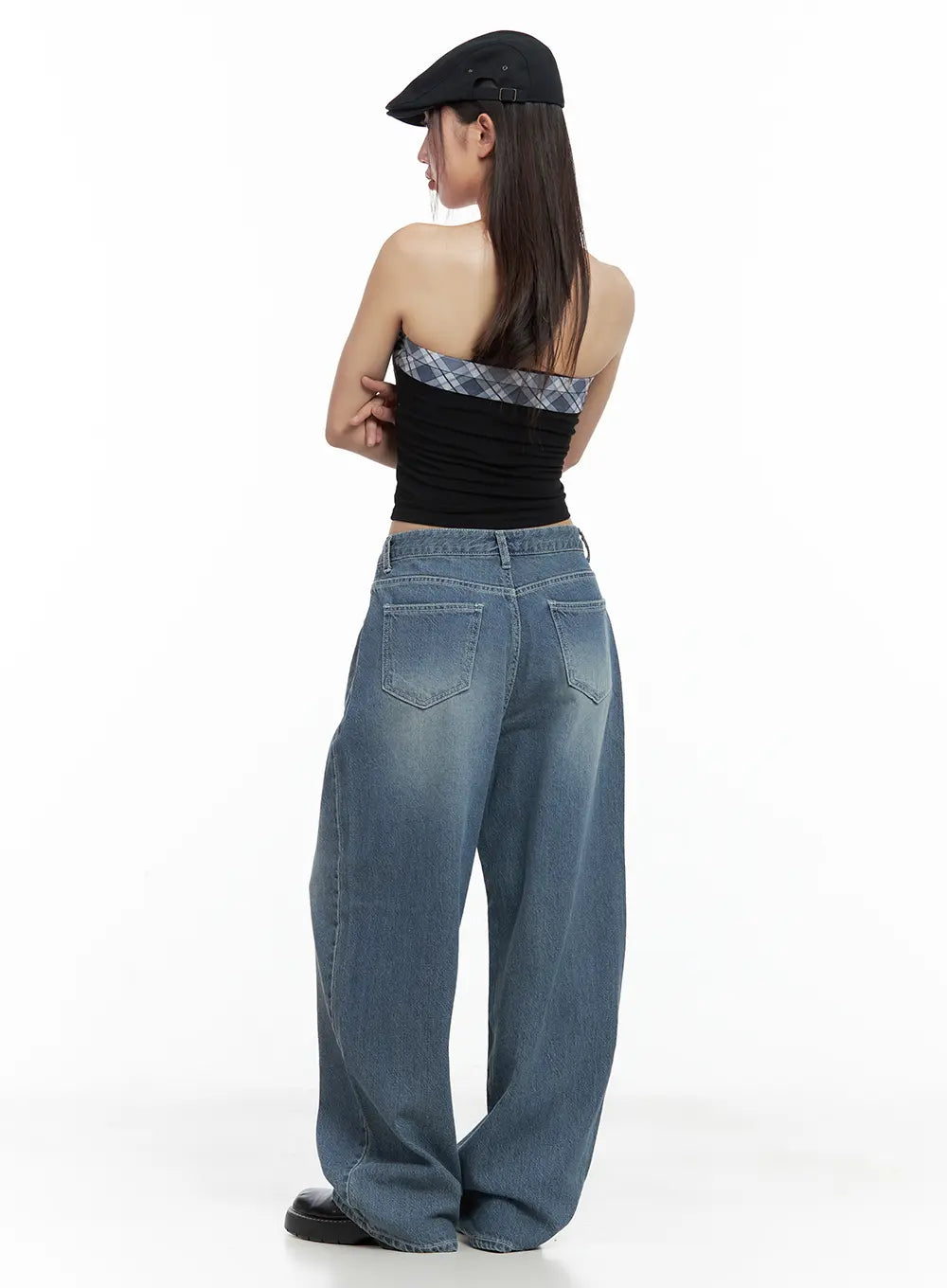 Riwon Retro-Wash Wide Summer Denim Jeans CL508