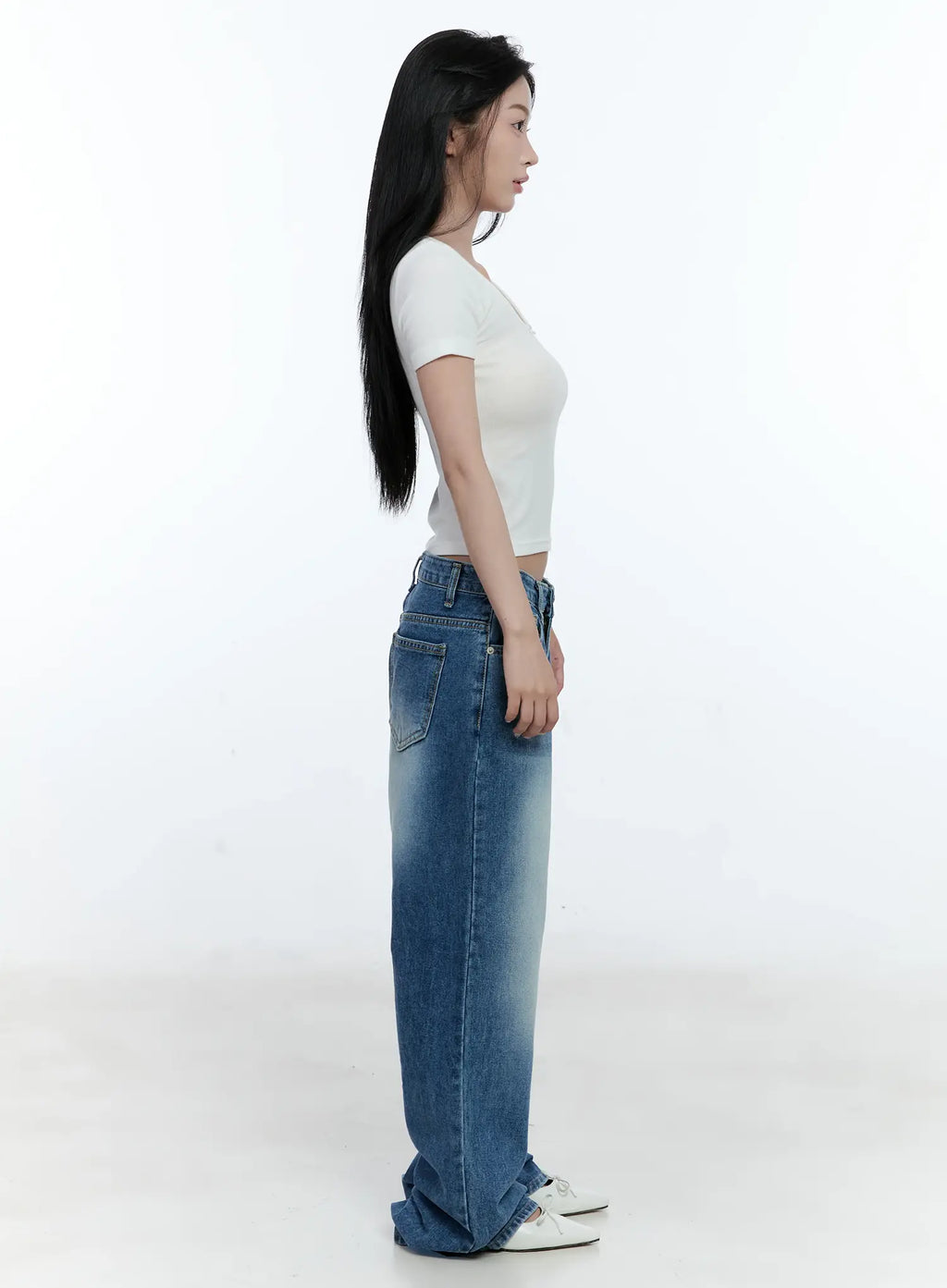 Ribbed U-Neck Crop Tee CL530