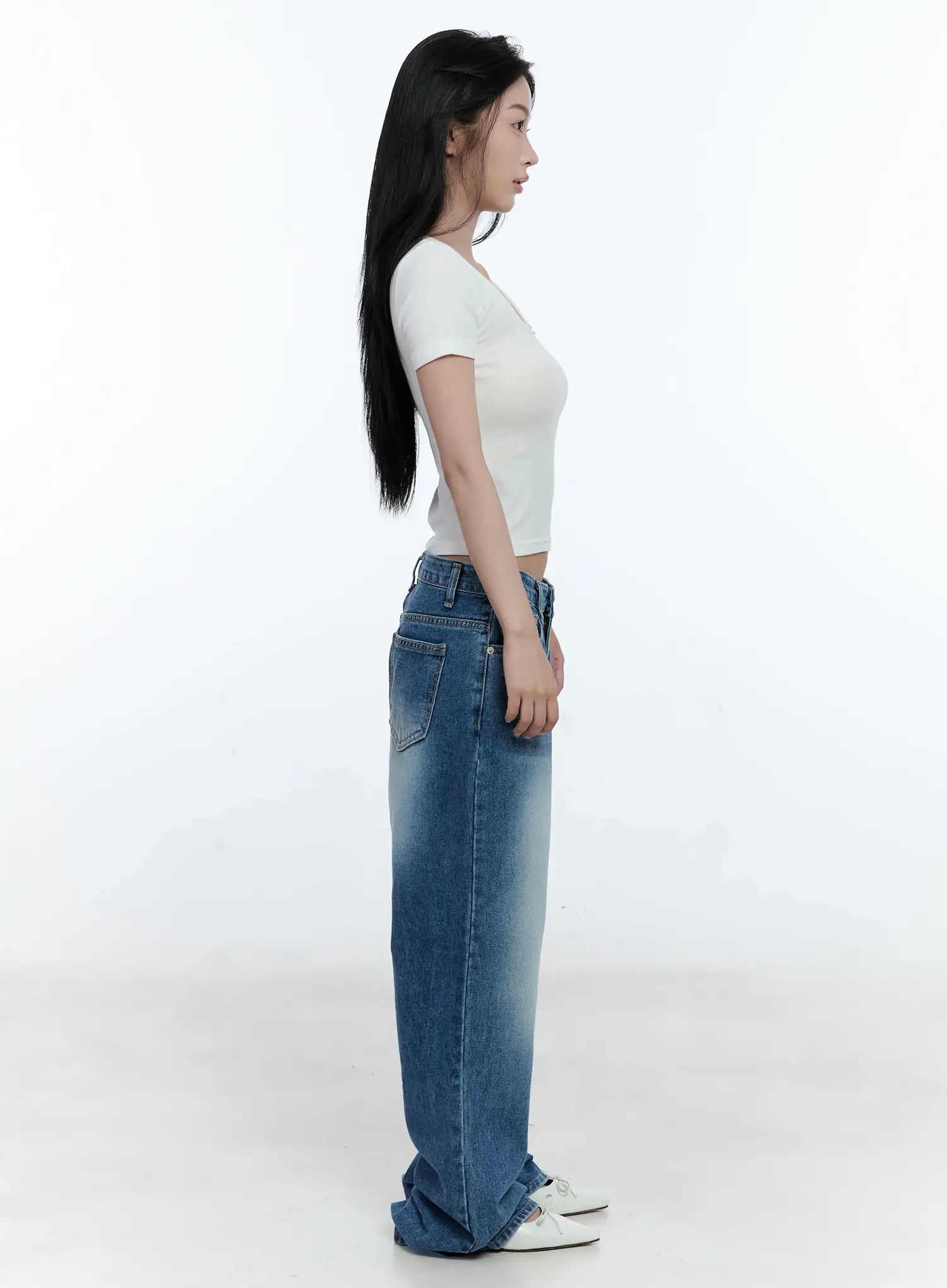 Ribbed U-Neck Crop Tee CL530