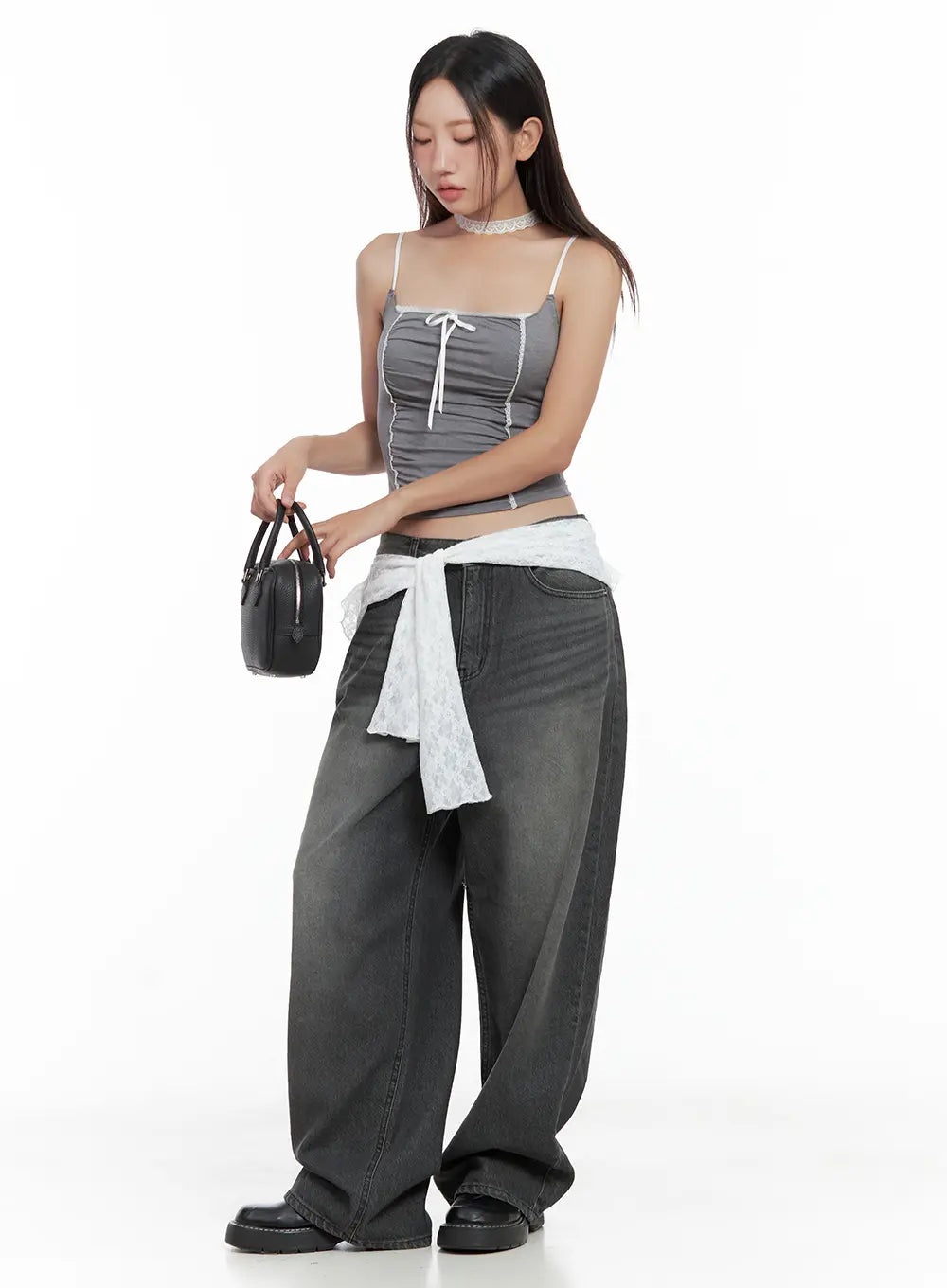 Kumi Washed Wide-Leg Summer Denim Jeans CL508