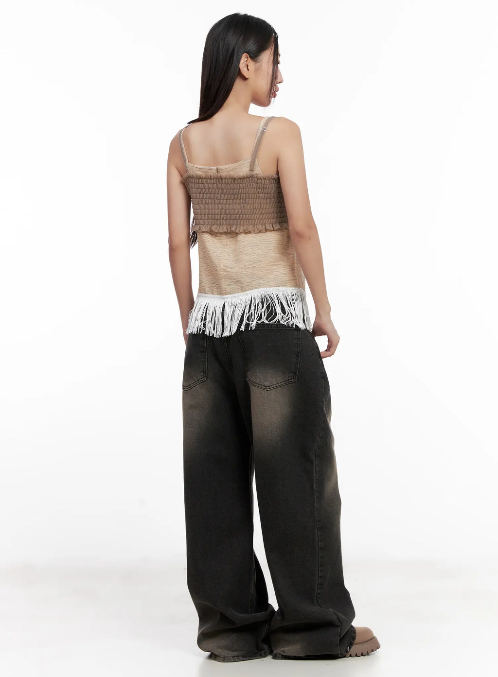 Ari Washed Wide-Leg Denim Jeans CL521