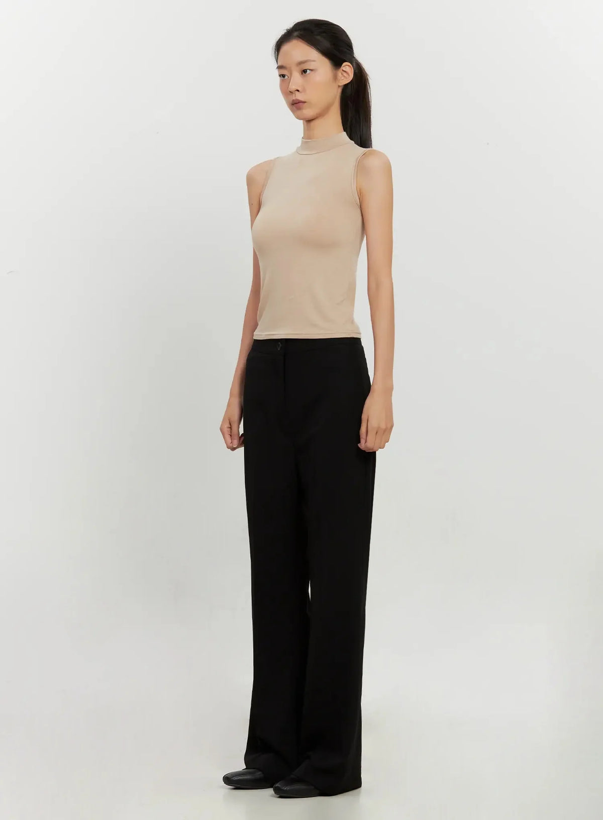 Mock Neck Sleeveless Top IL528