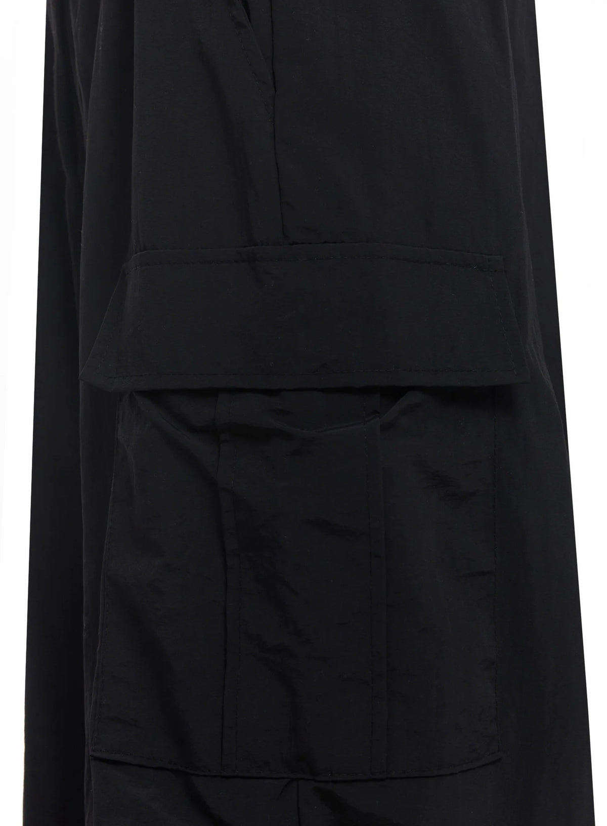 Black Utility Wide-Fit Cargo Pants IC503