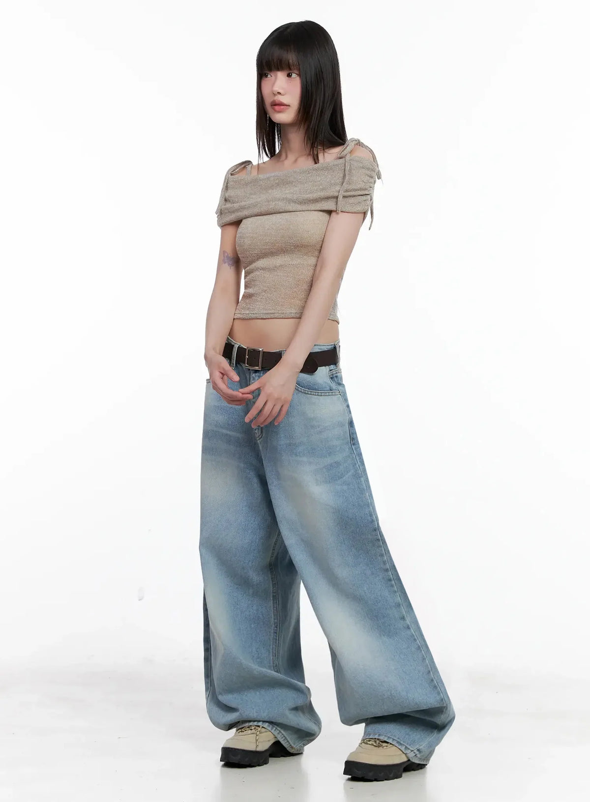Dain Washed Wide-Leg Jeans IL531