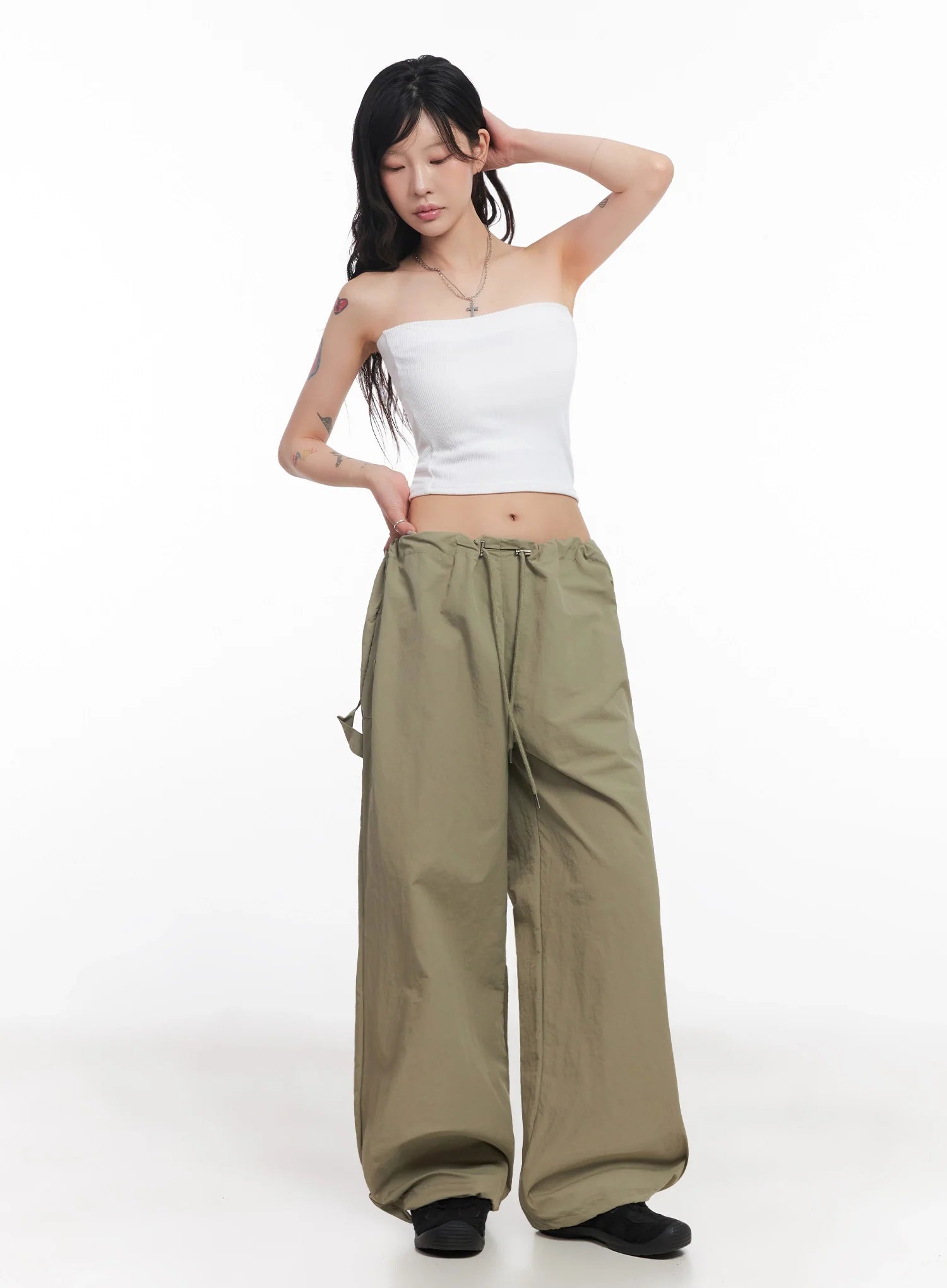 Nylon Cargo Relaxed-Fit Pants IC503
