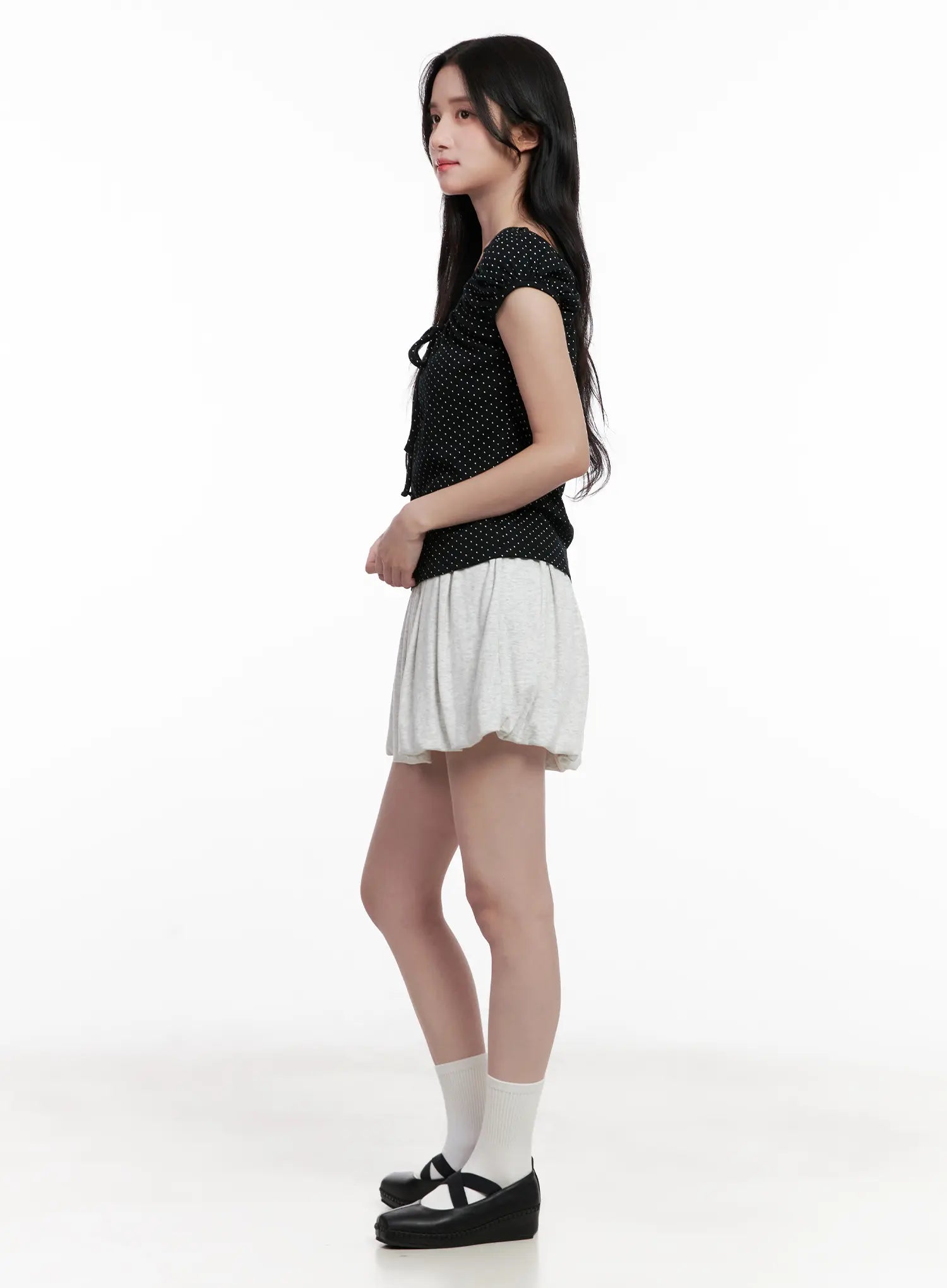 Comfy Gray Pleated Skirt CL516