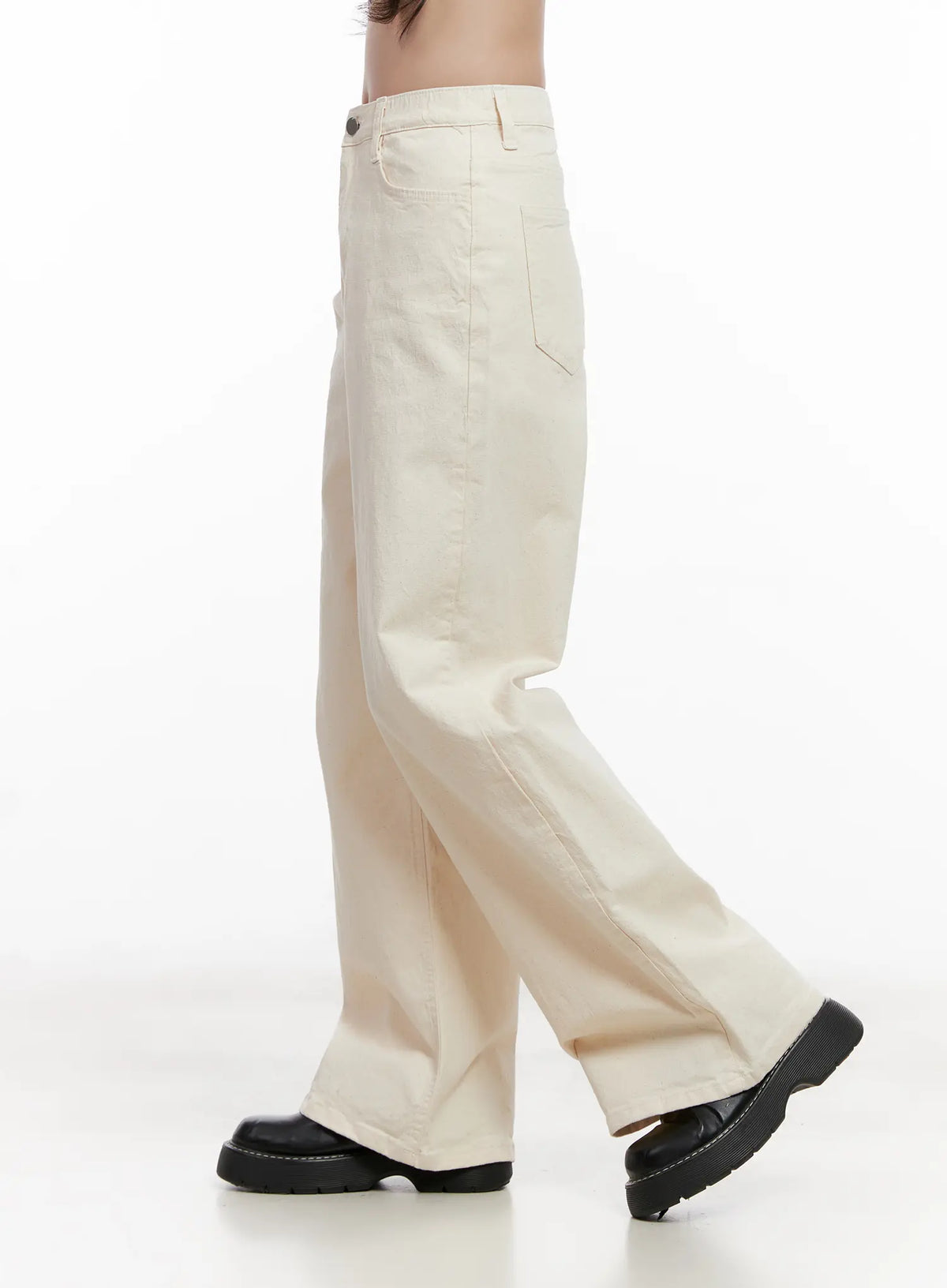 High-Waisted Wide-Leg Cotton Pants CL516
