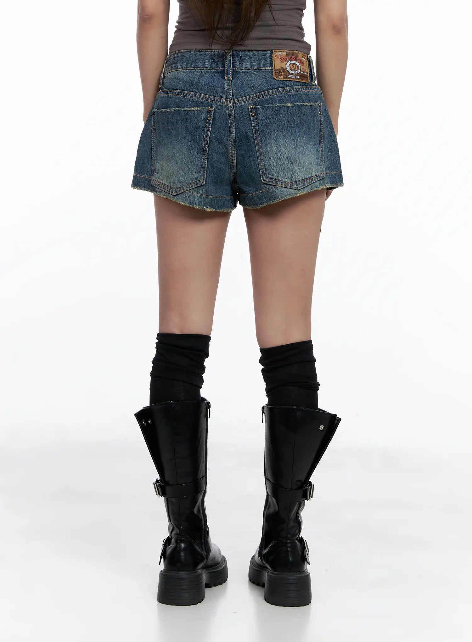 Vintage Washed Denim Shorts CL511