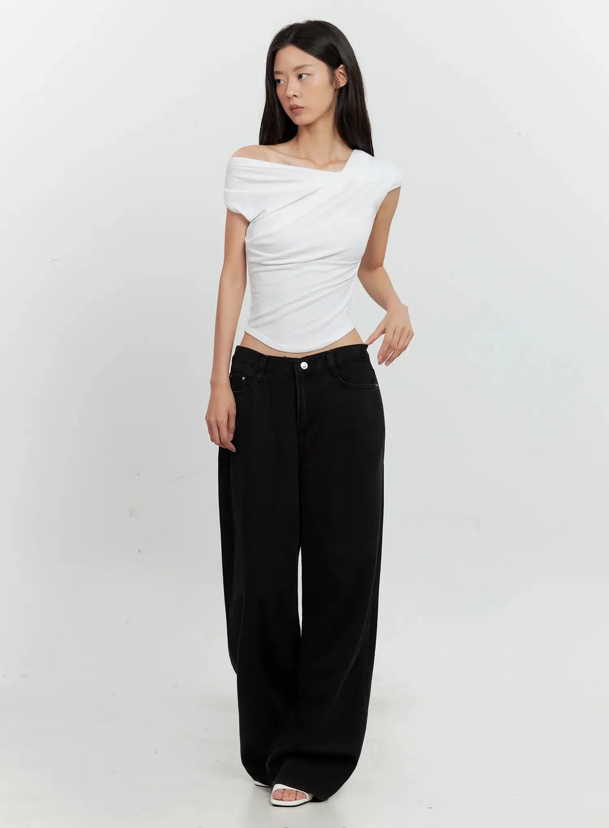 Off-Shoulder Draped Top IL528
