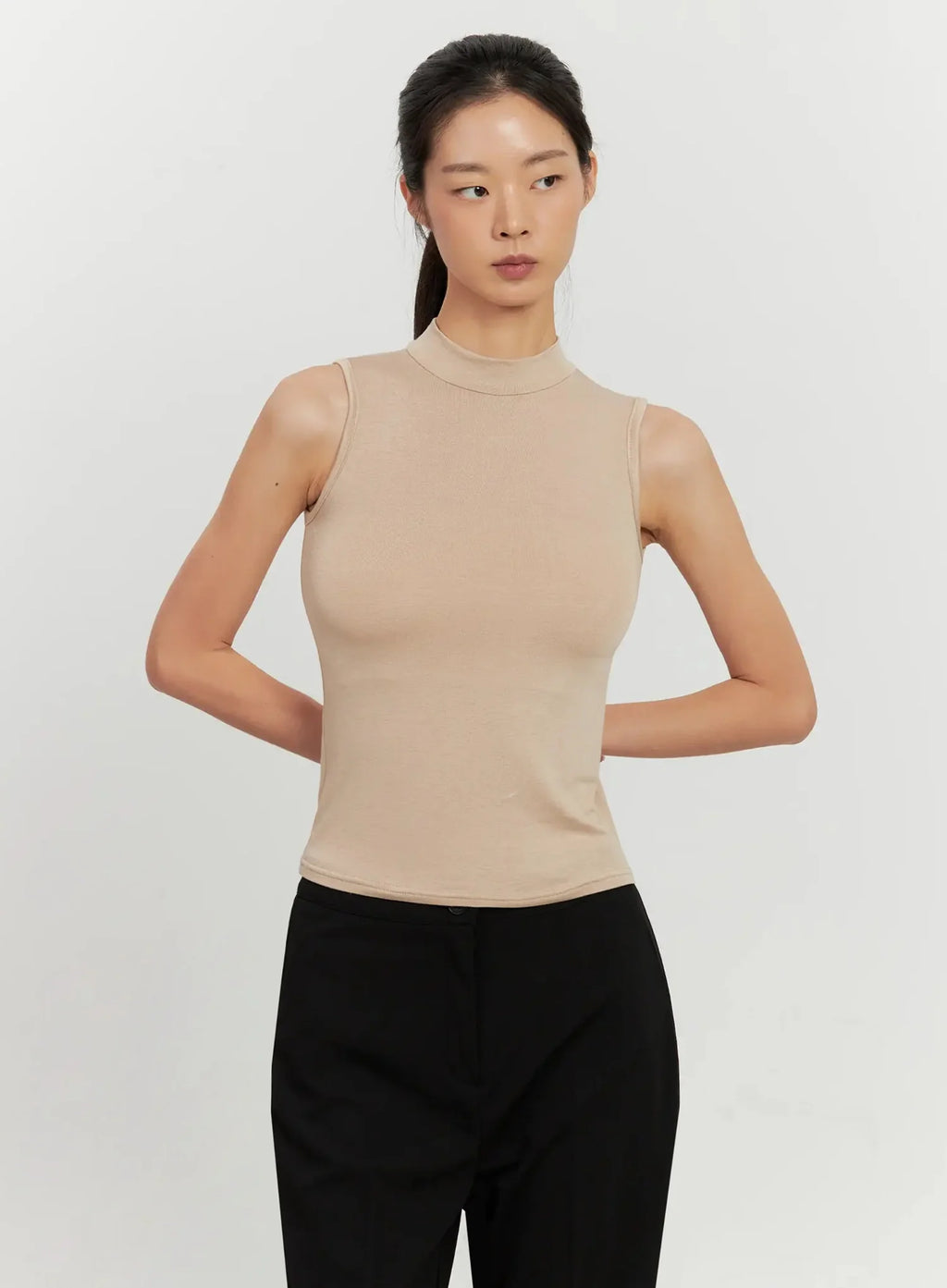 Mock Neck Sleeveless Top IL528