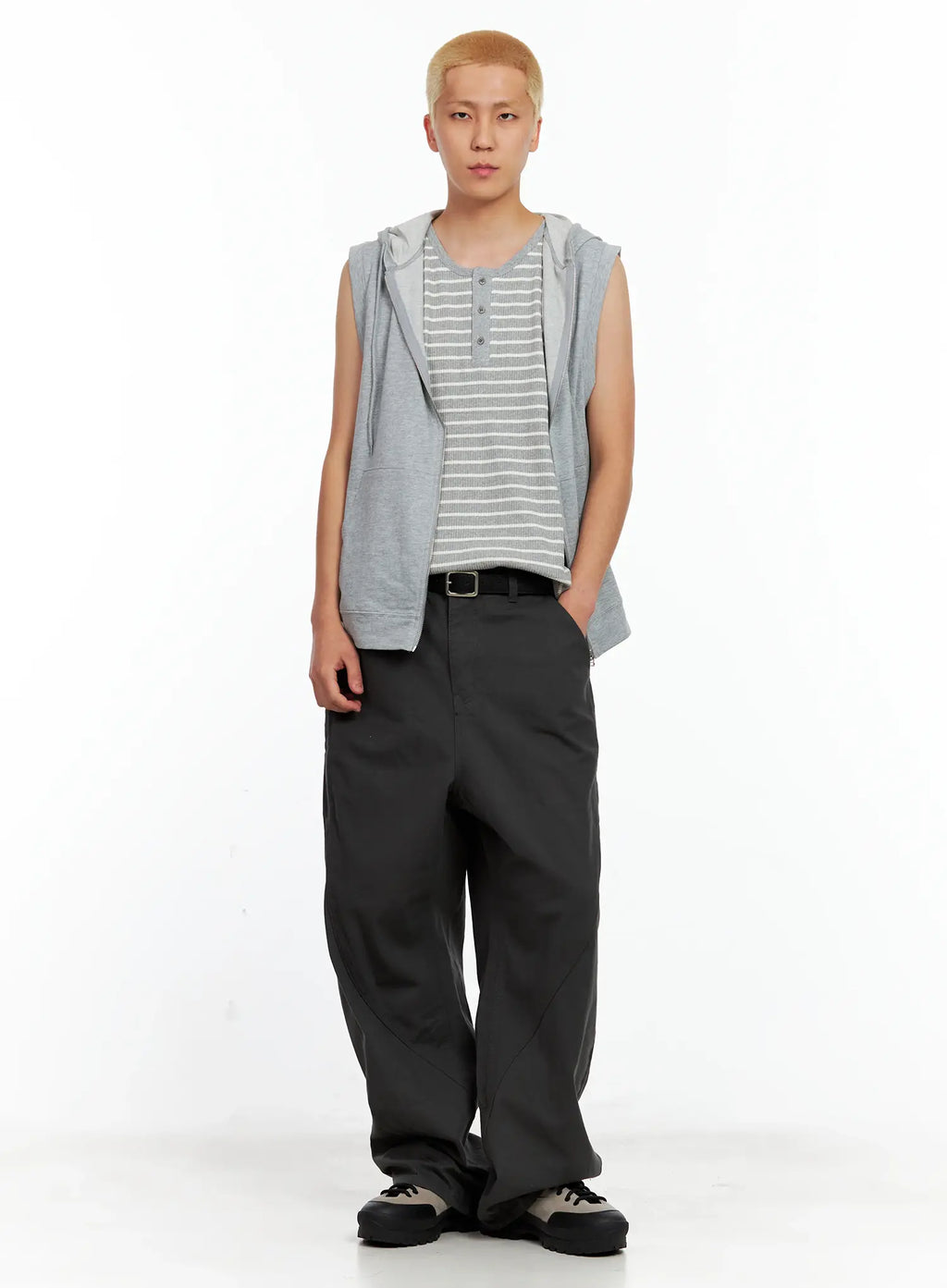 Men's Cotton Zip-Up Hoodie Vest IL511