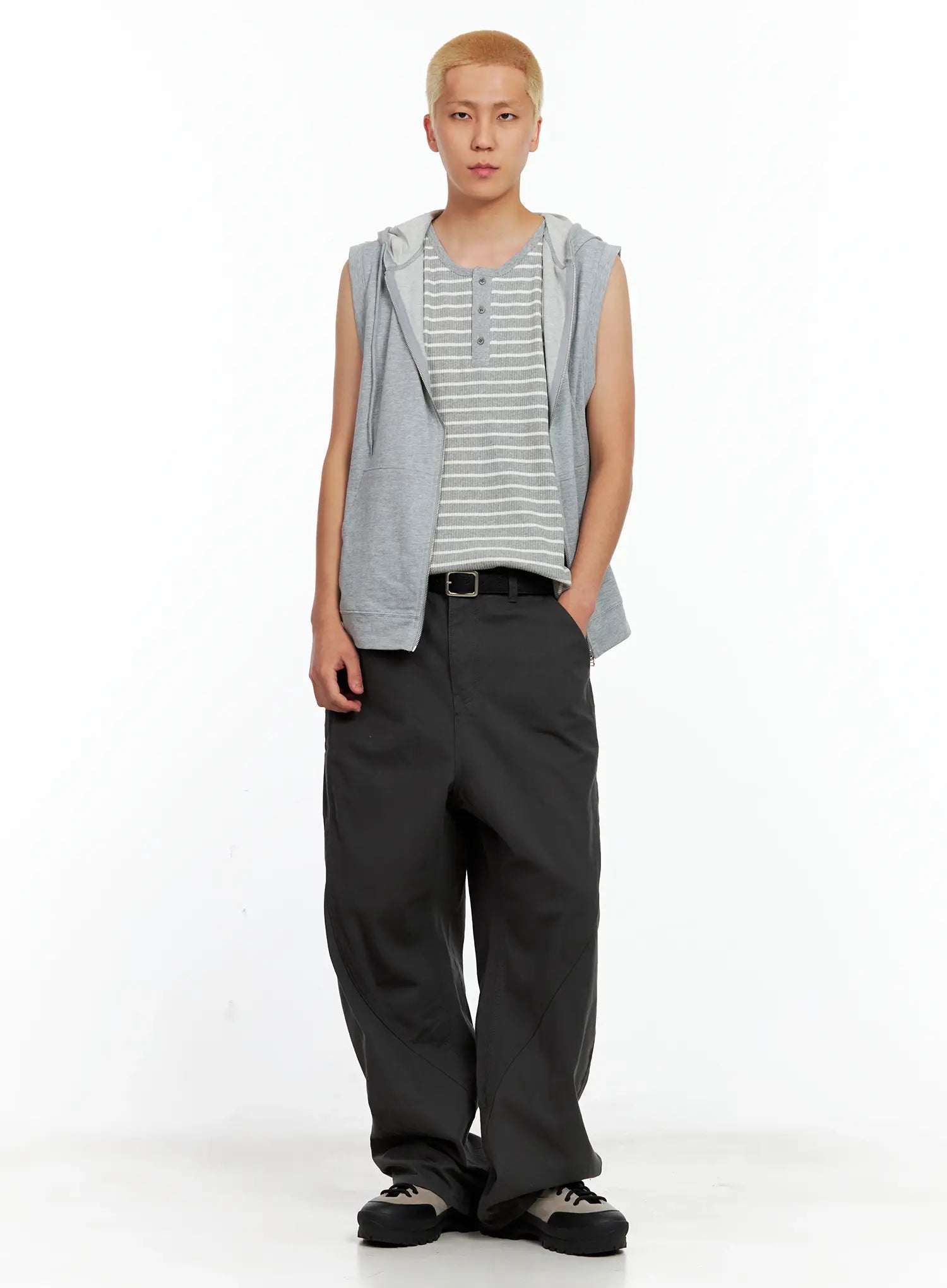 Men's Cotton Zip-Up Hoodie Vest IL511