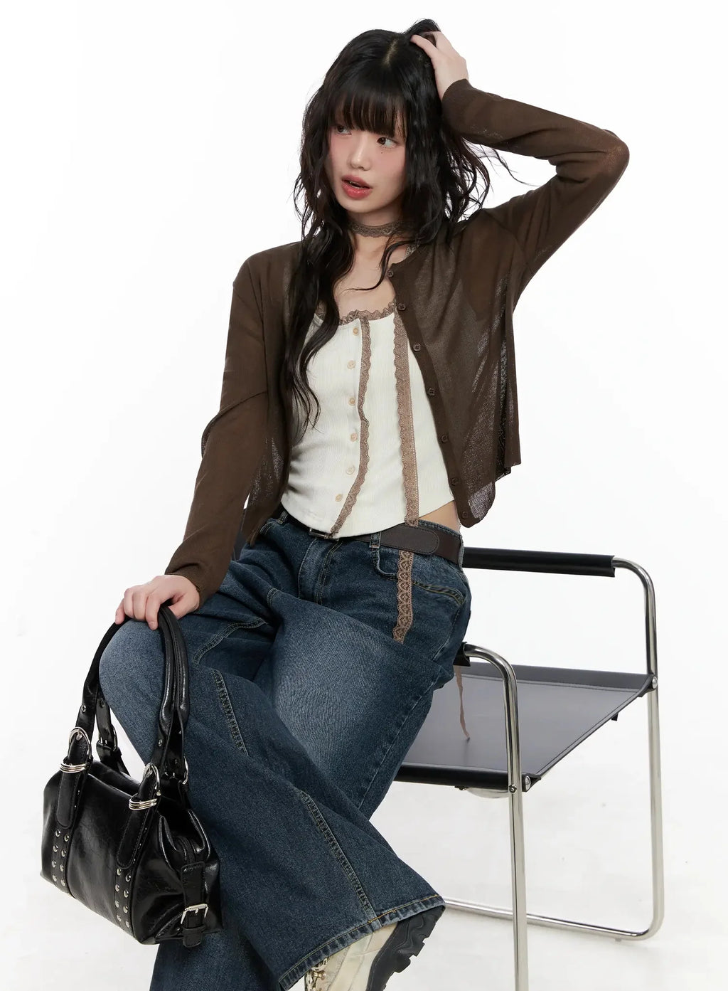 Mashiro Vintage-Wash Wide Jeans IL531