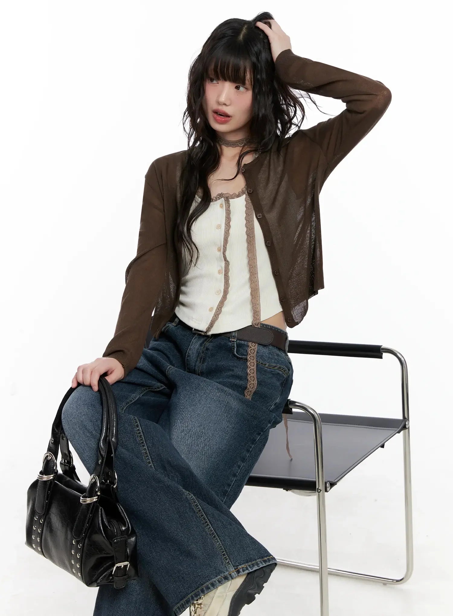 Mashiro Vintage-Wash Wide Jeans IL531