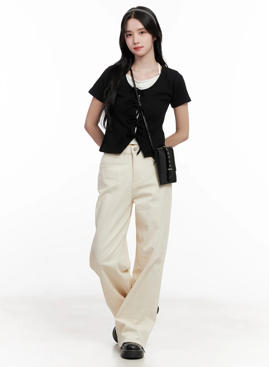 High-Waisted Wide-Leg Cotton Pants CL516