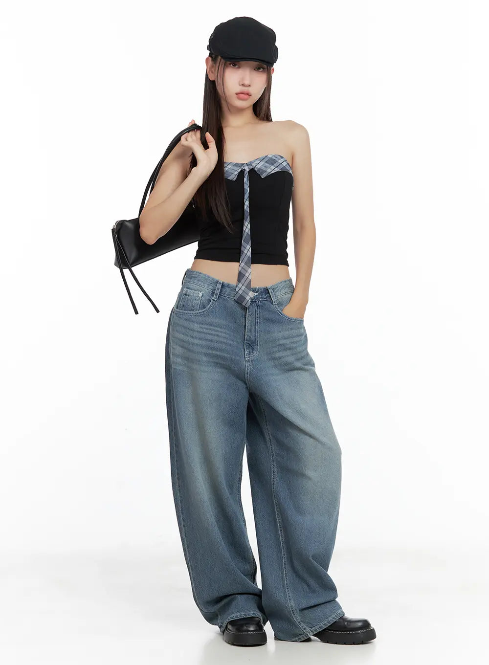 Riwon Retro-Wash Wide Summer Denim Jeans CL508