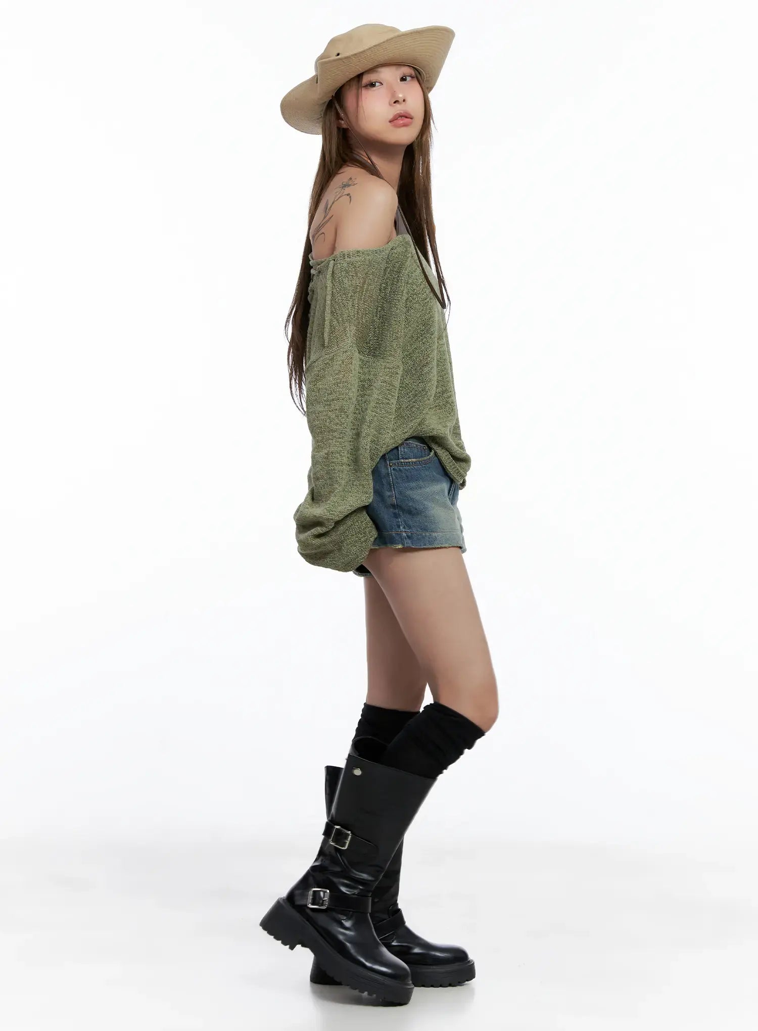 Vintage Washed Denim Shorts CL511