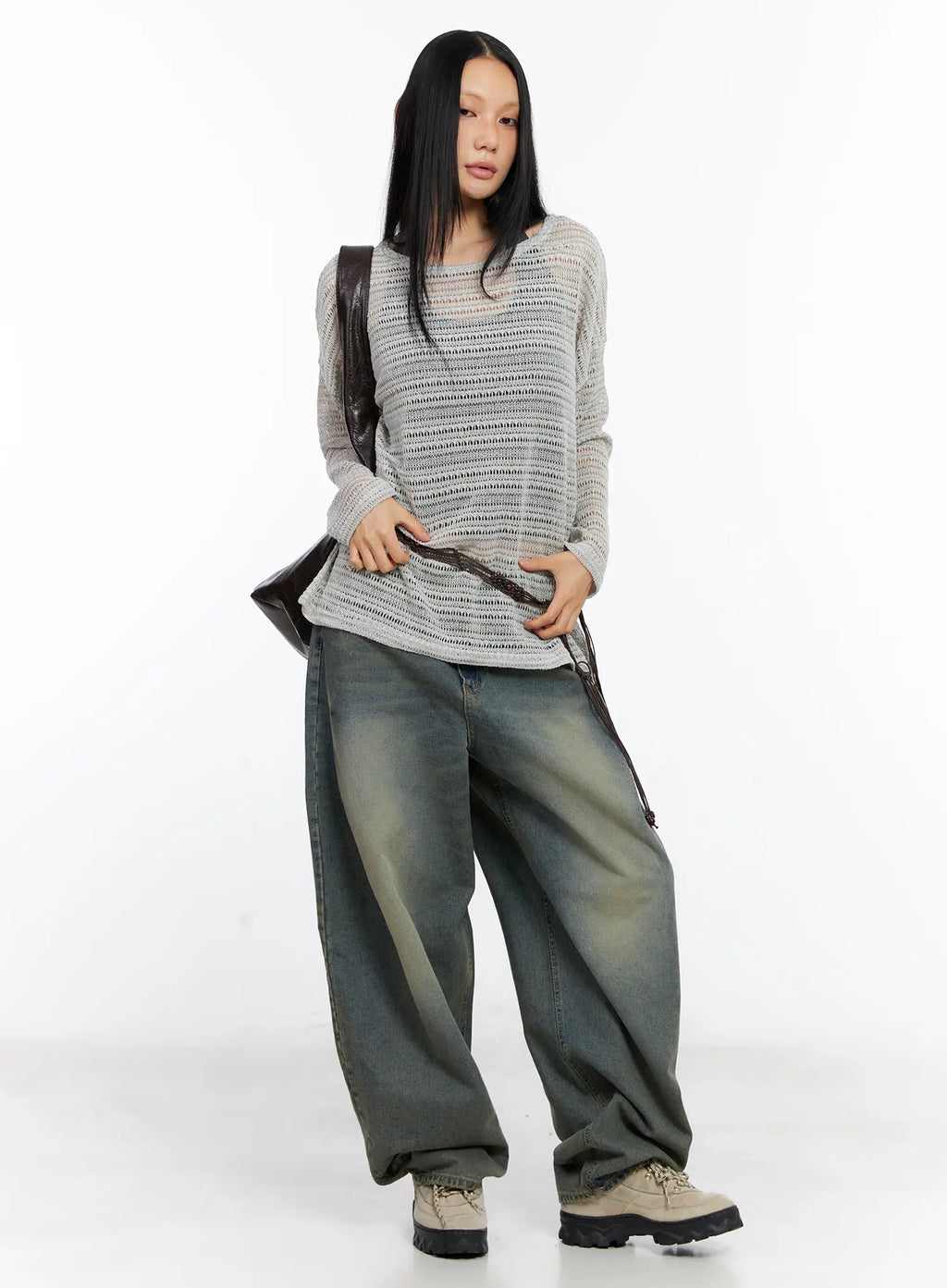 Sheer Knit Long-Sleeve Tee CL530