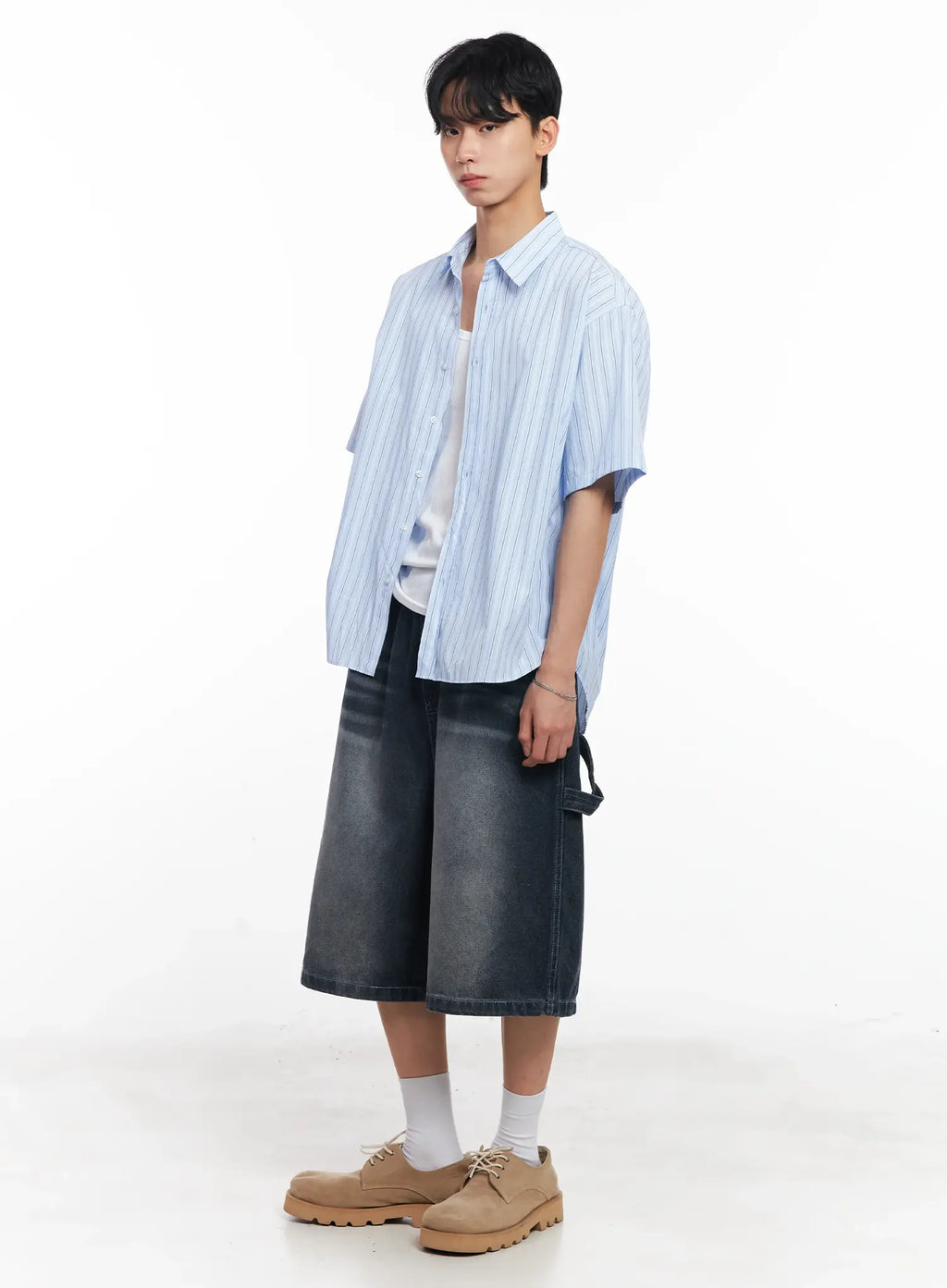 Men's Striped Button-Up Shirt IL504