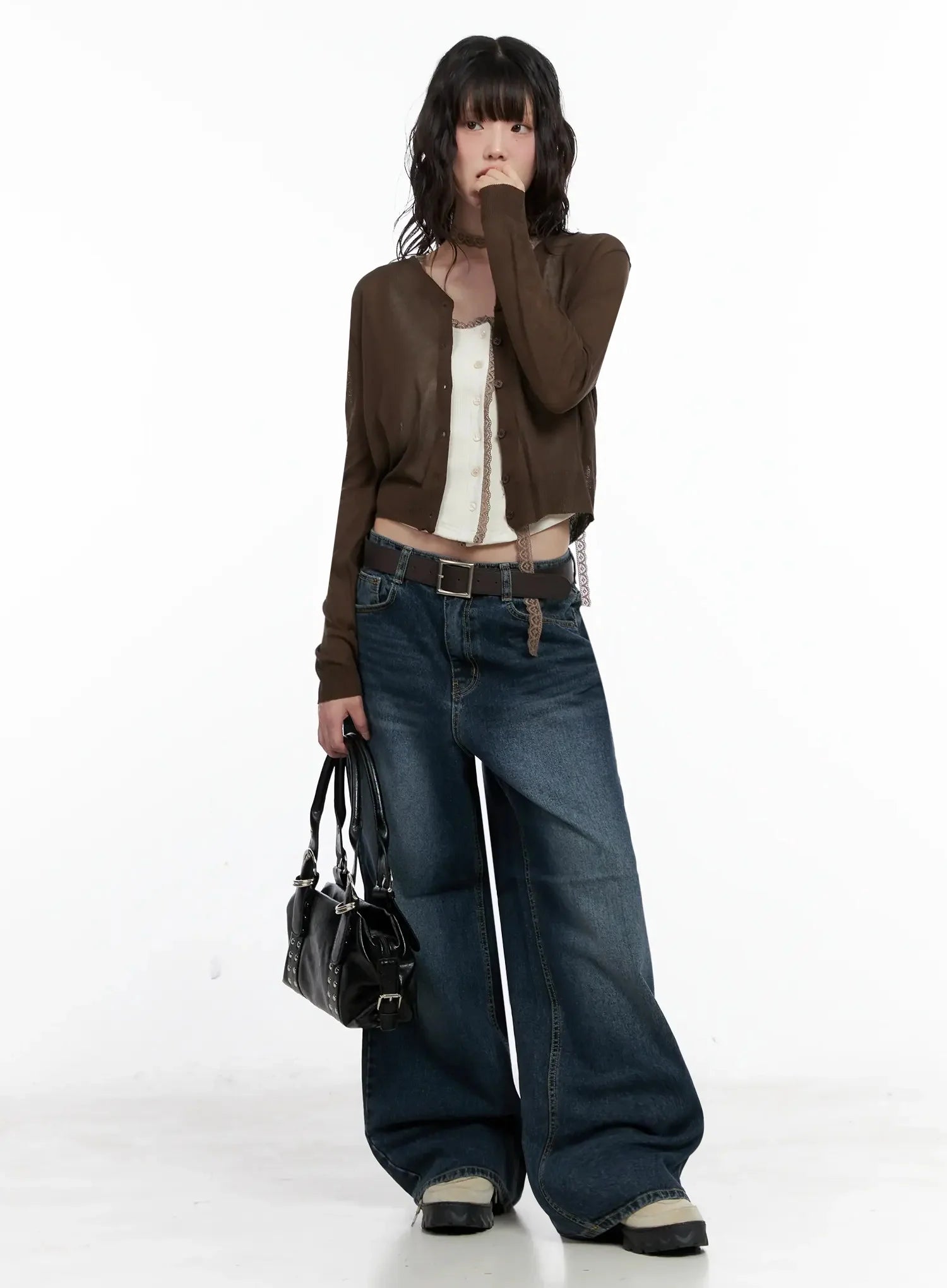 Mashiro Vintage-Wash Wide Jeans IL531