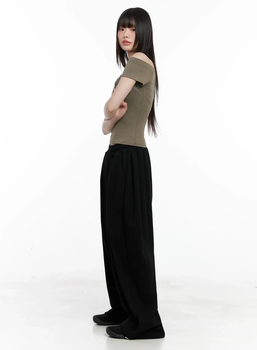 Wide-Leg Drawstring Sweatpants IL528