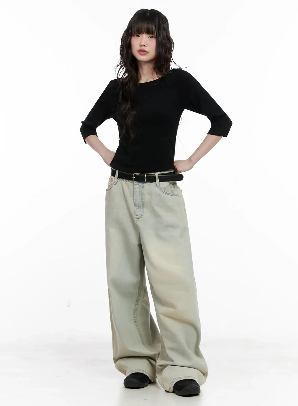 Minimalist Black Boat Neck Top IL531