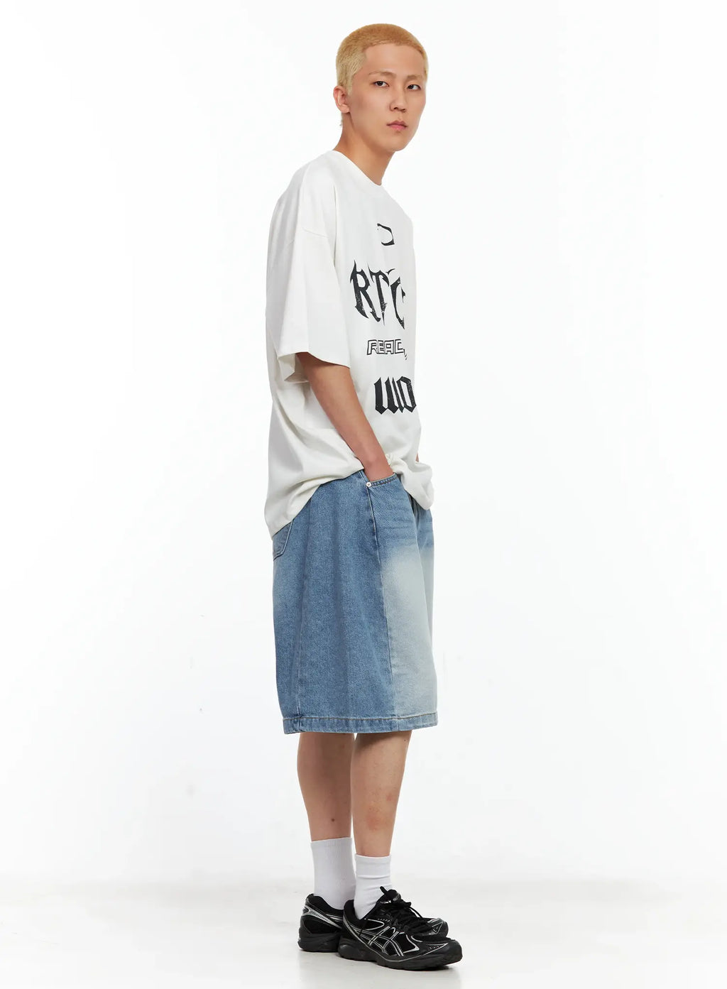 Men's Side-Drape Denim Jorts IL514