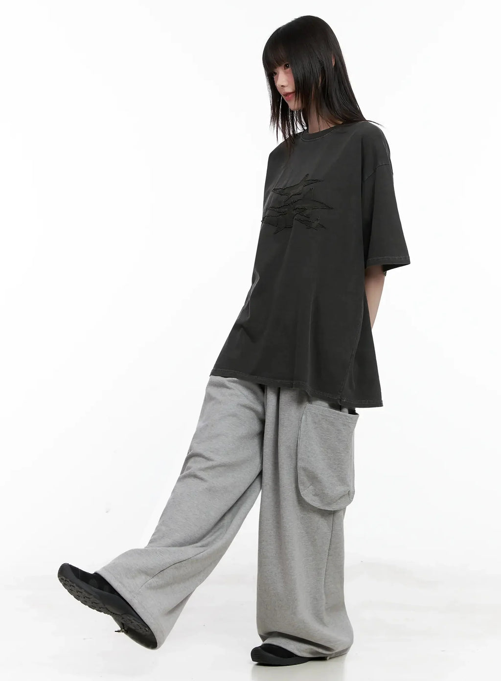 Casual Wide-Leg Cargo Sweatpants IL531
