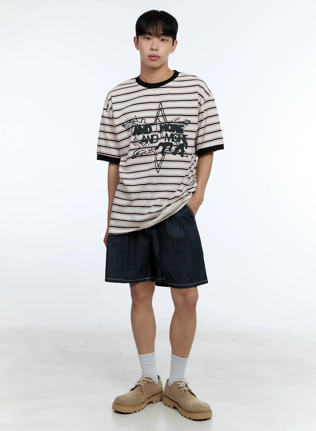 Men's Pleated Denim Jorts IL517