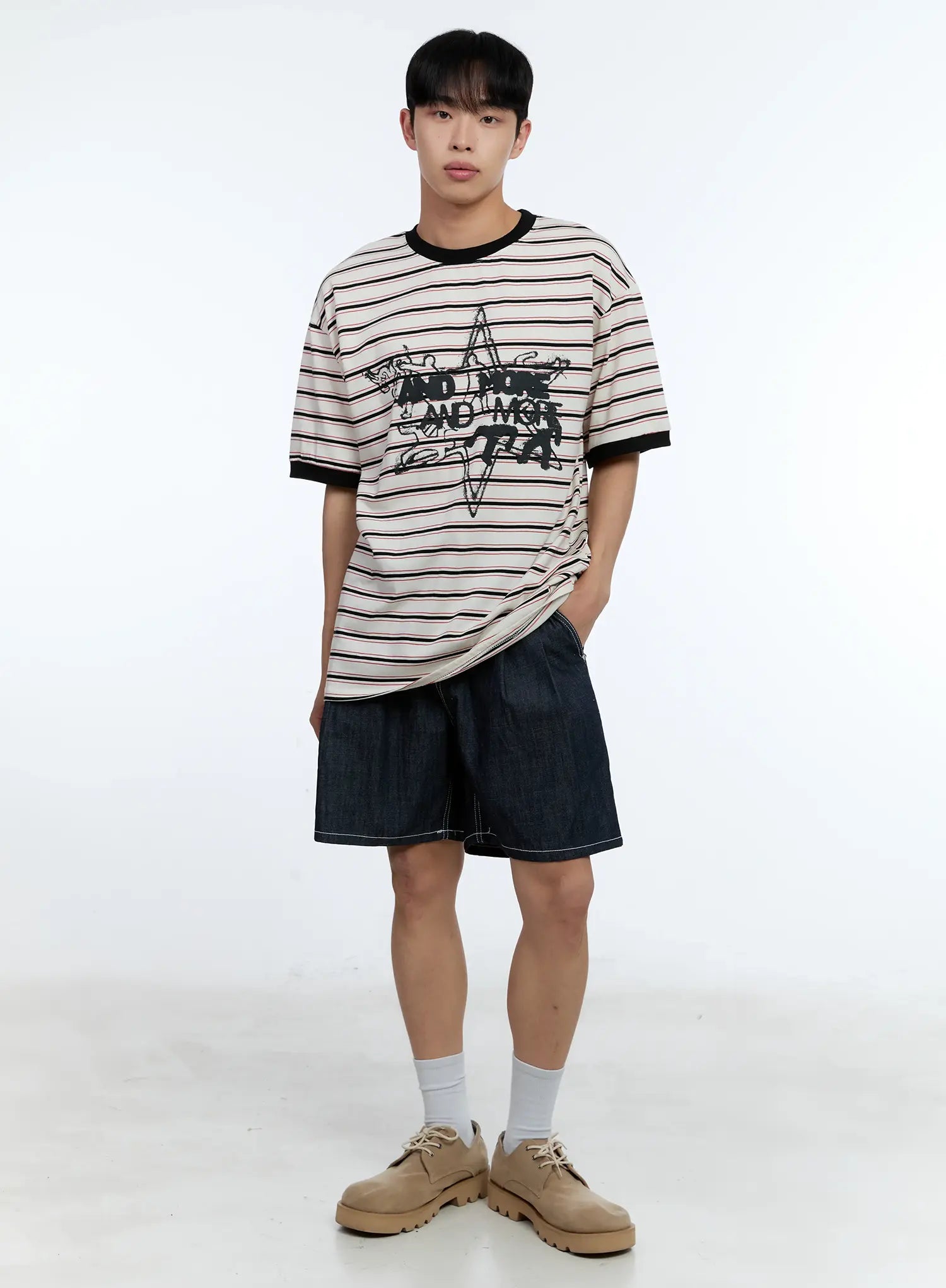 Men's Pleated Denim Jorts IL517