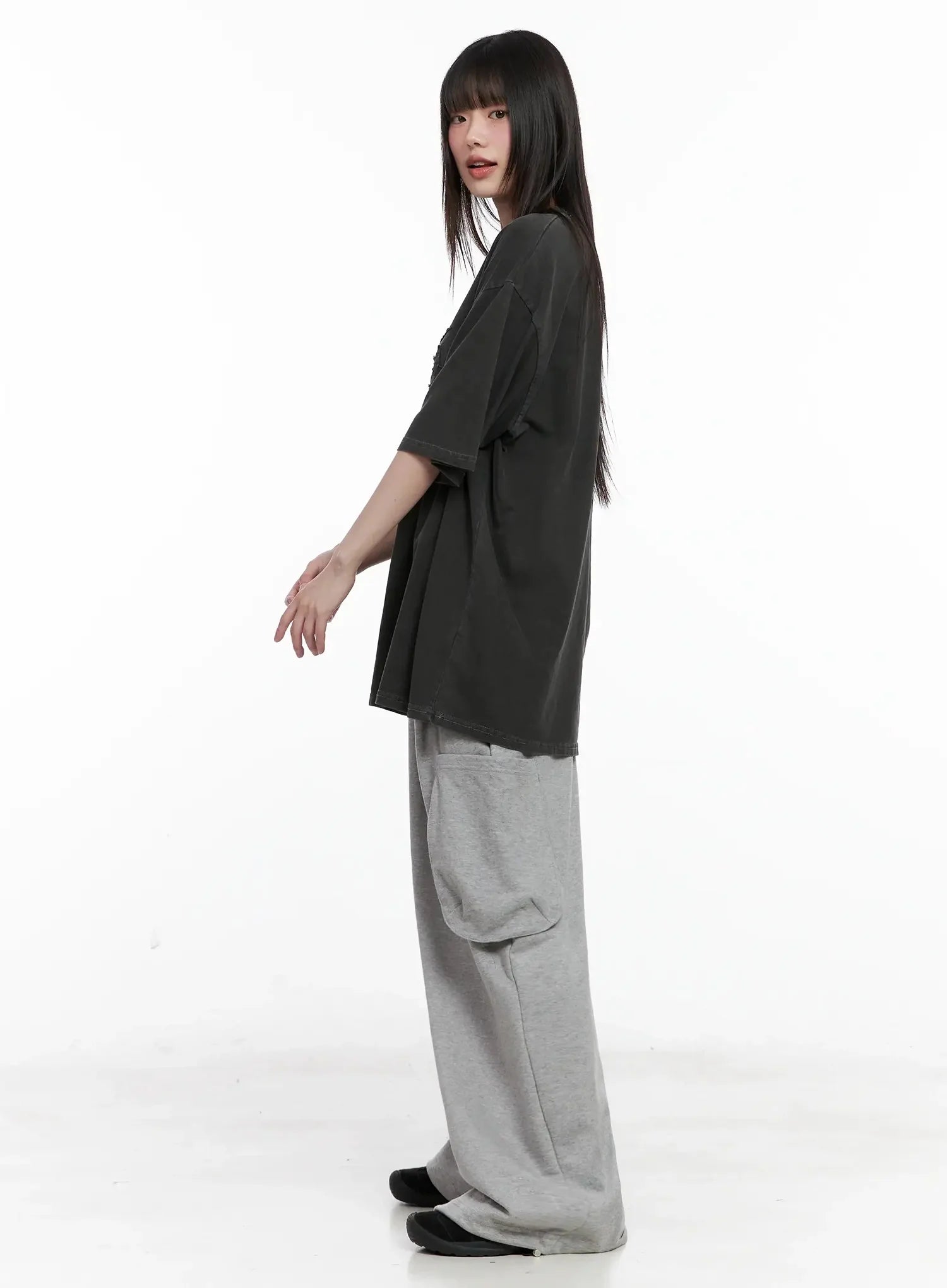Casual Wide-Leg Cargo Sweatpants IL531