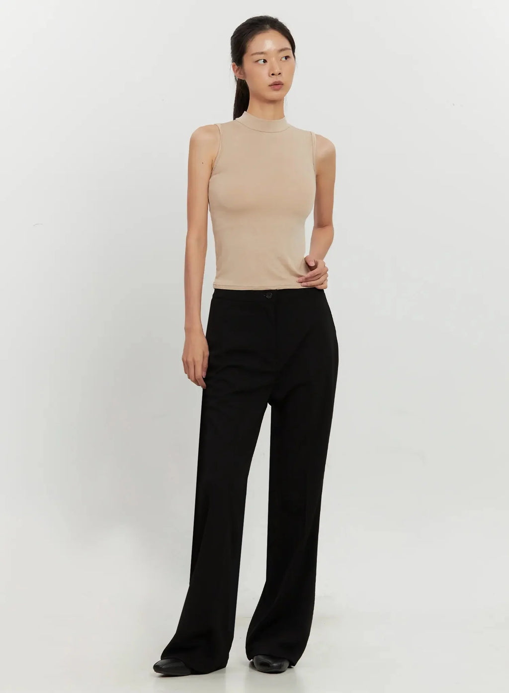Mock Neck Sleeveless Top IL528
