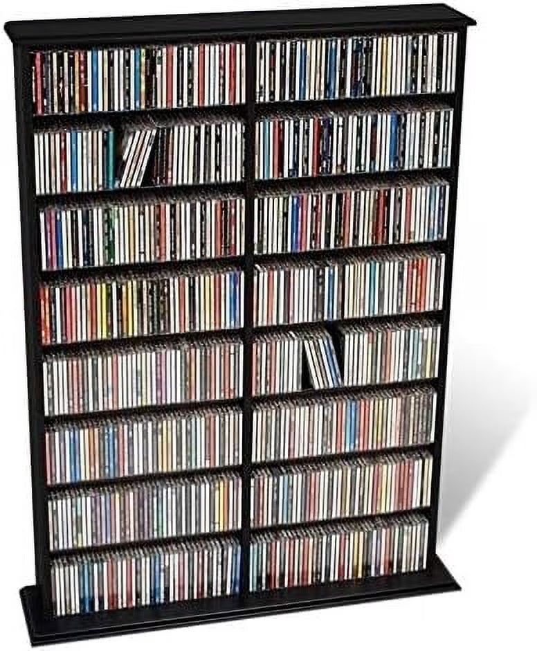 51" Double CD DVD Wall Media Rack in Black A8296
