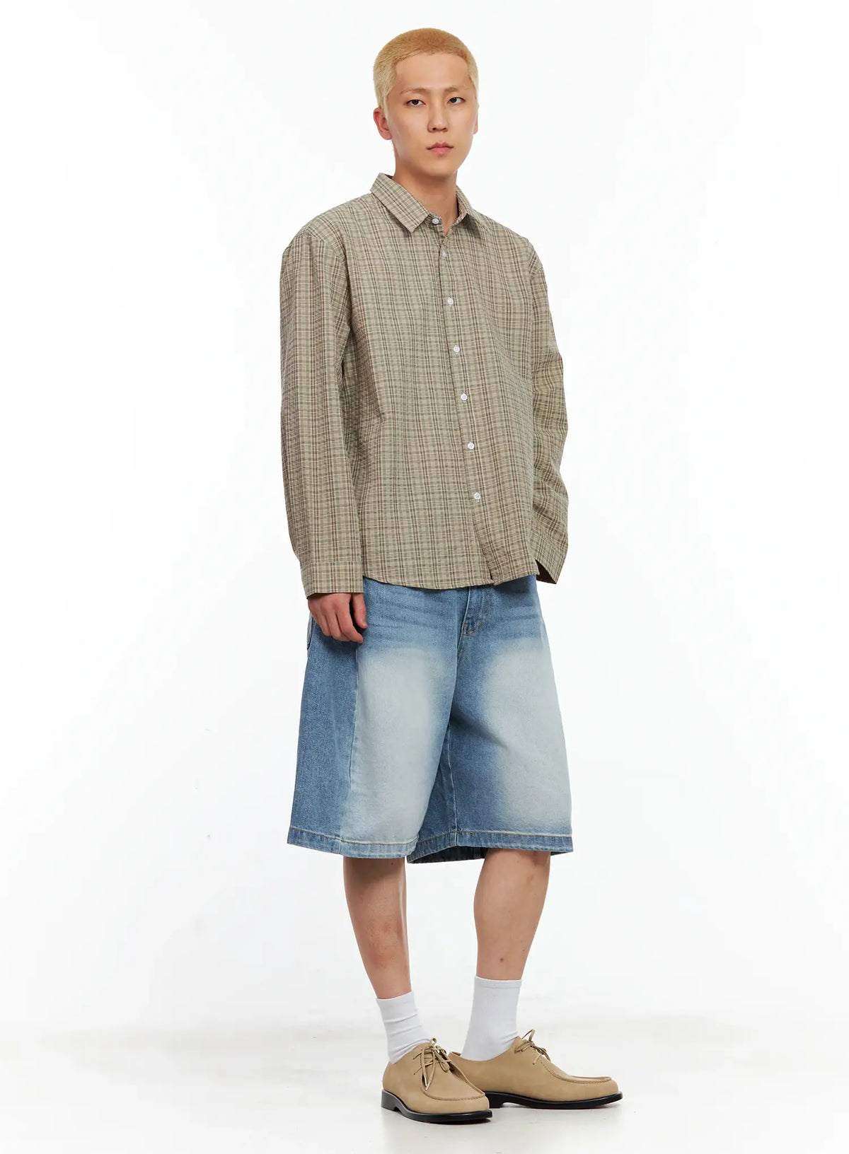 Men's Side-Drape Denim Jorts IL514
