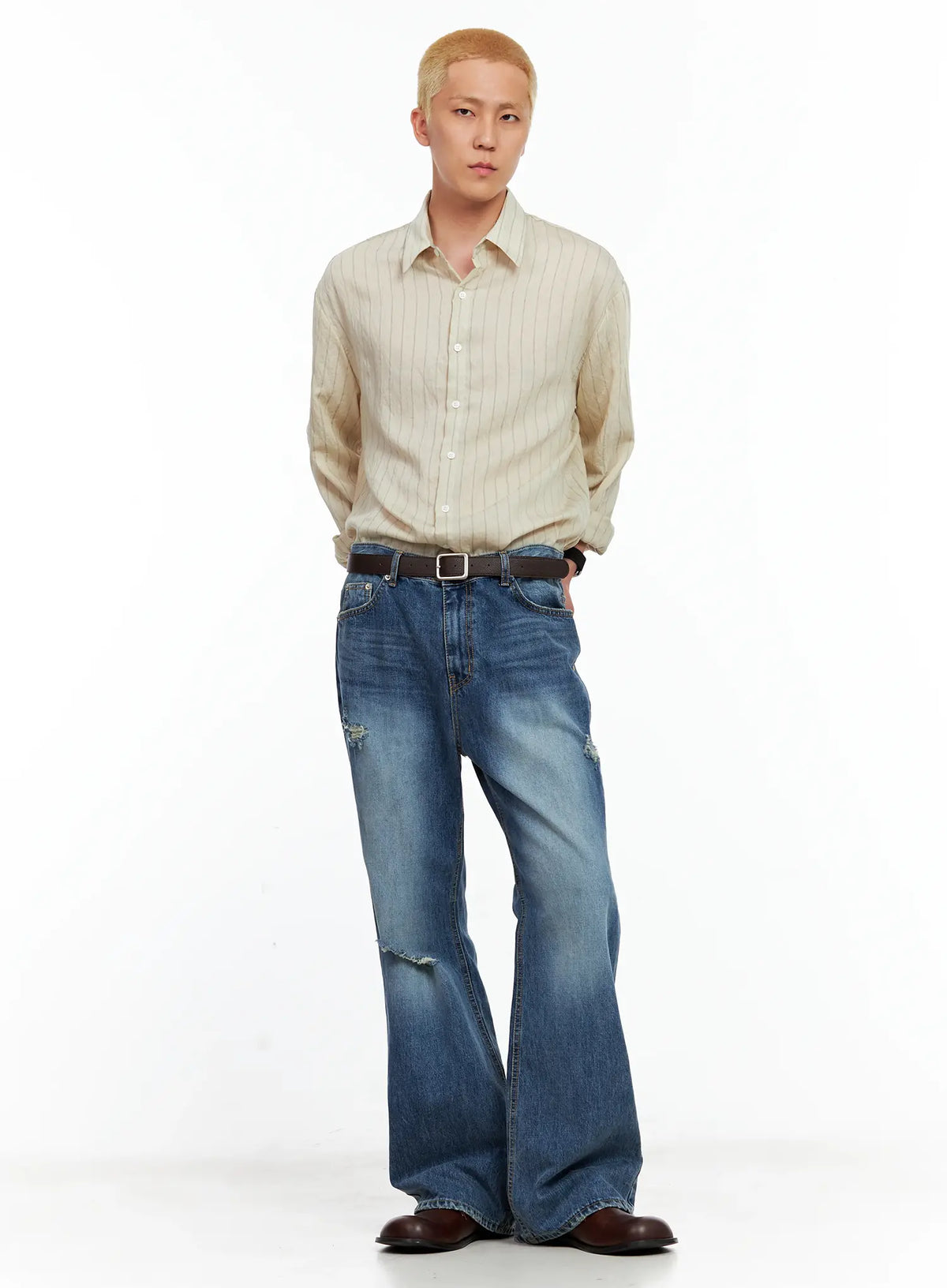 Men's Linen Button-Up Shirt IL514