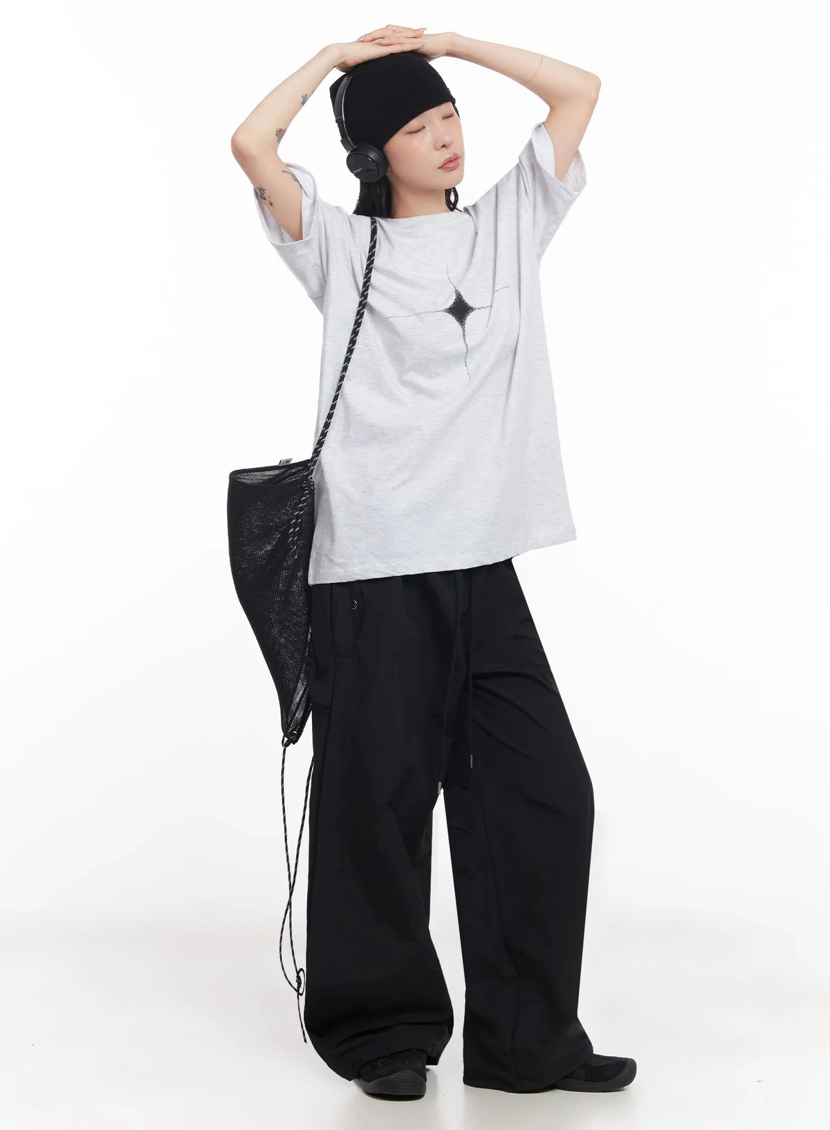 Nylon Cargo Relaxed-Fit Pants IC503